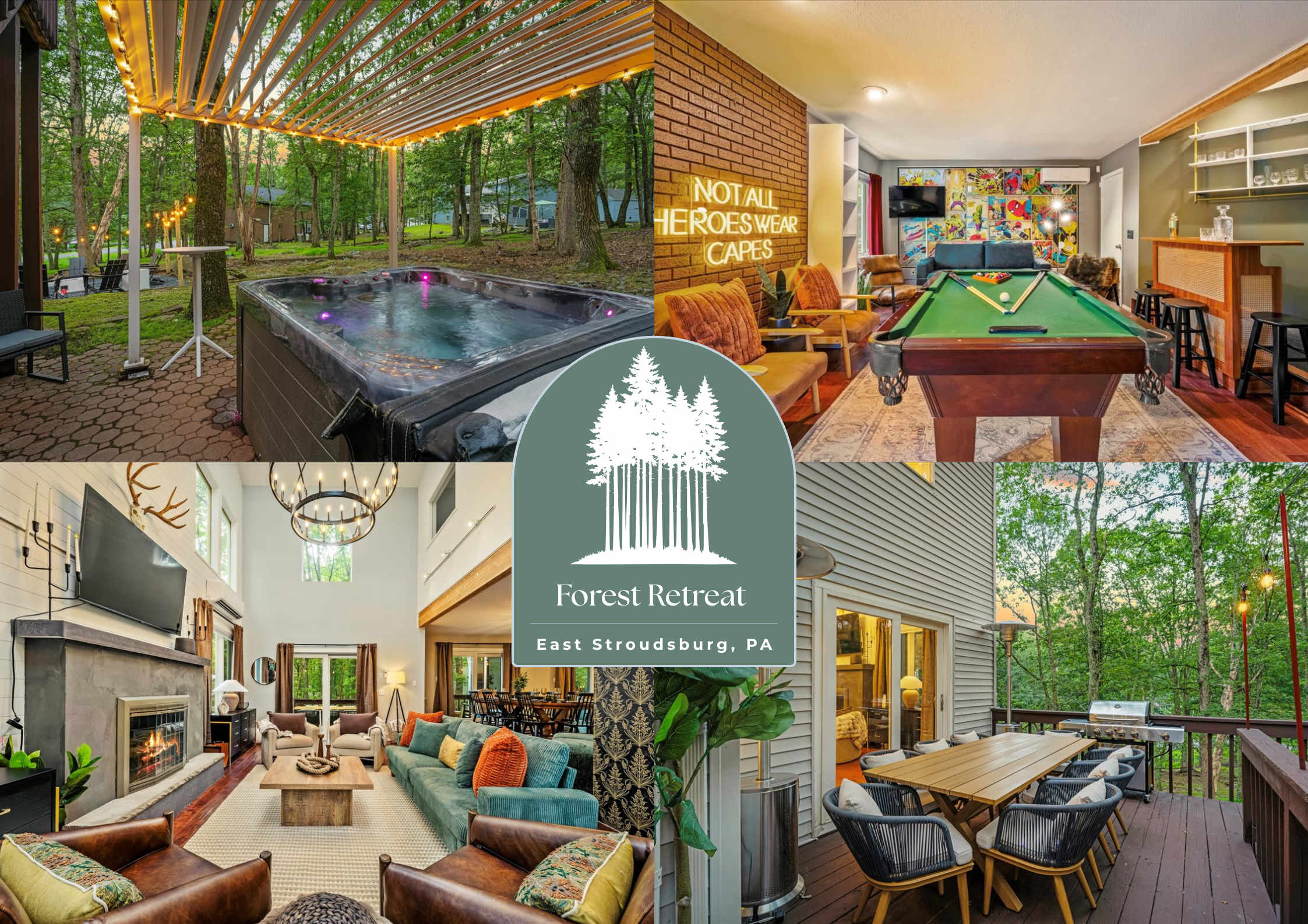 Forest Retreat! Hot Tub-Fire Pit-Pool Table — East Stroudsburg, PA — vacation rental