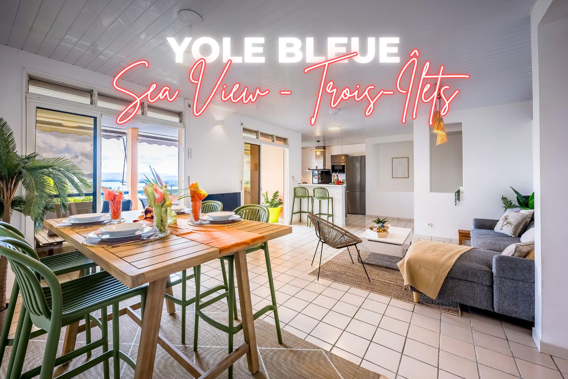 Maison Yole Bleue - Vue sur Les Trois Ilets