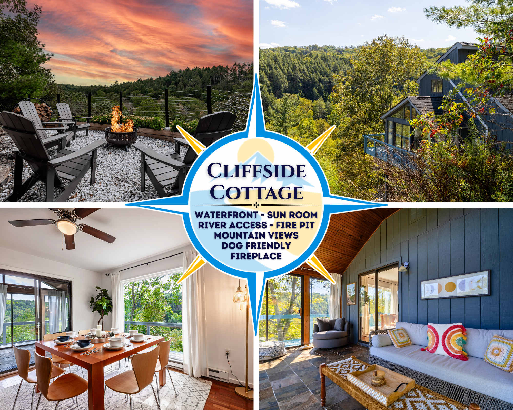Cliffside Cottage | Riverfront Retreat · Dogs OK