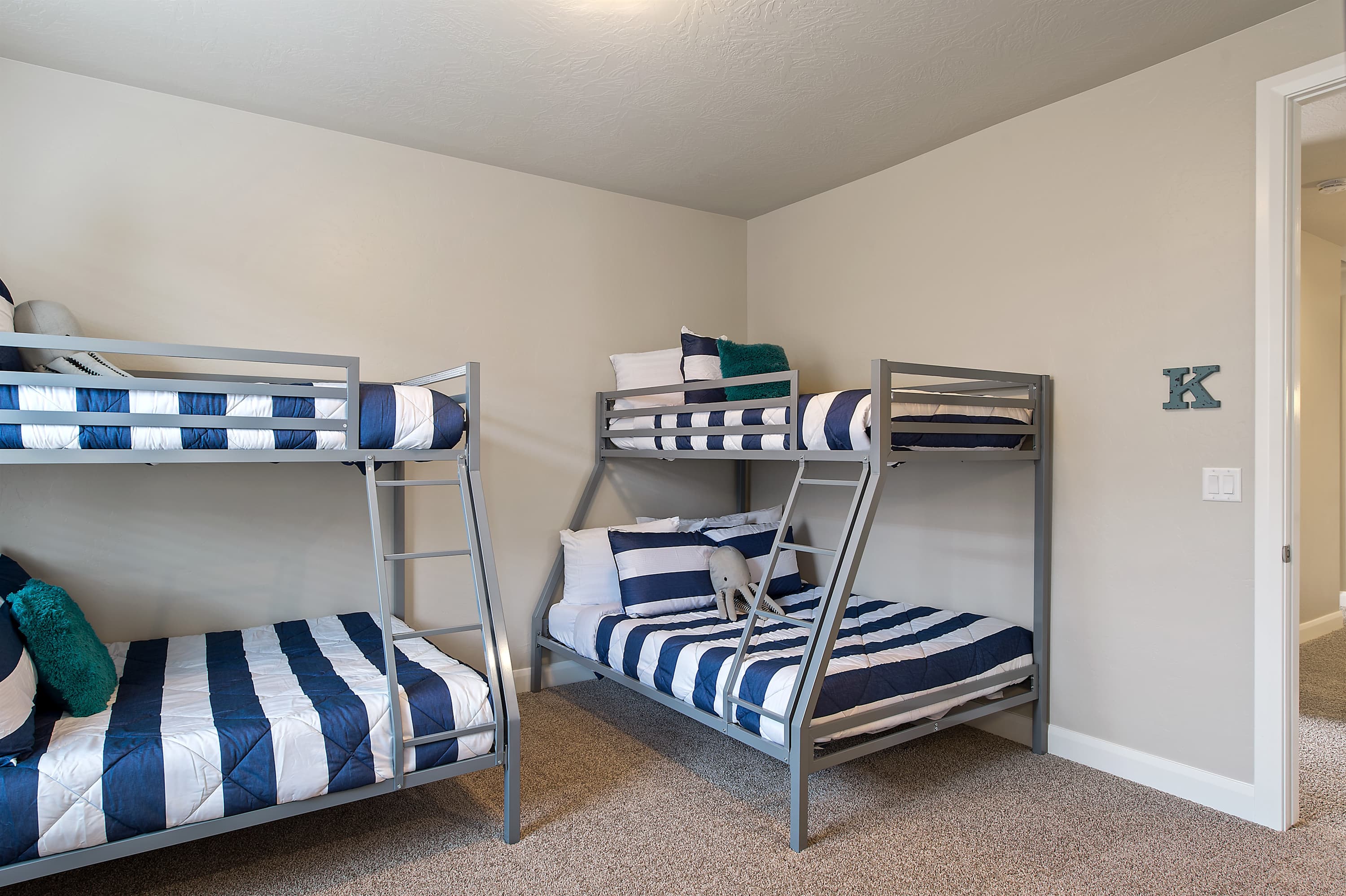 Bunk room 5 upstairs with 2 twin over full bunk beds
