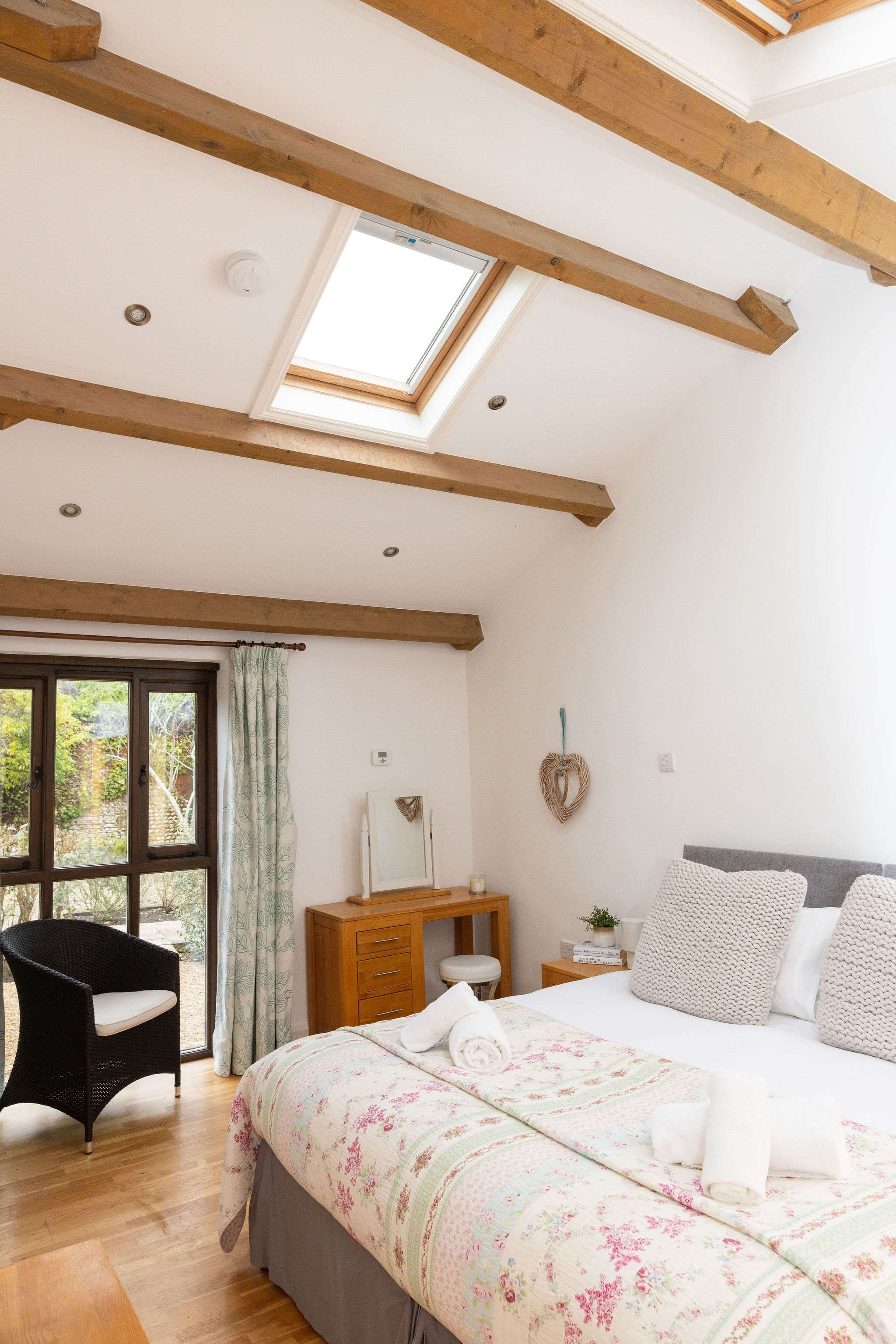 Vaulted ceilings and skylights give space and light to the Buttercup and Clover (ensuite bedrooms).
