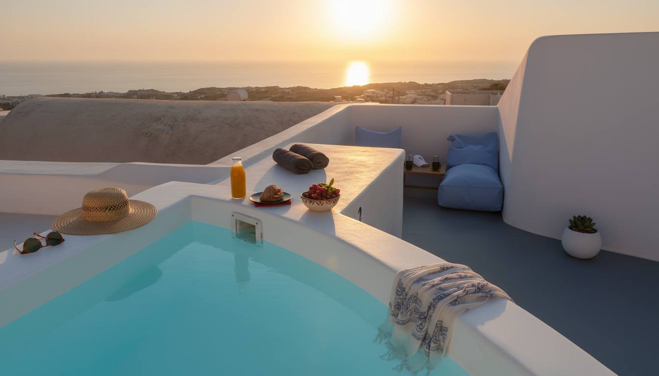 Afrodite Sea View Beauty with Rooftop Jacuzzi — holiday rental in Santorini