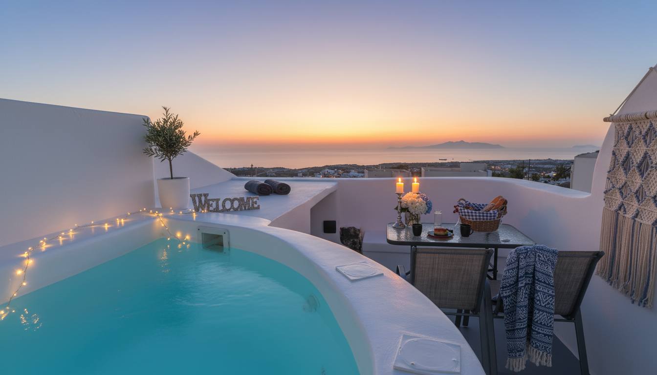 Ira Sea View Couple Studio with Rooftop Jacuzzi — holiday rental in Santorini