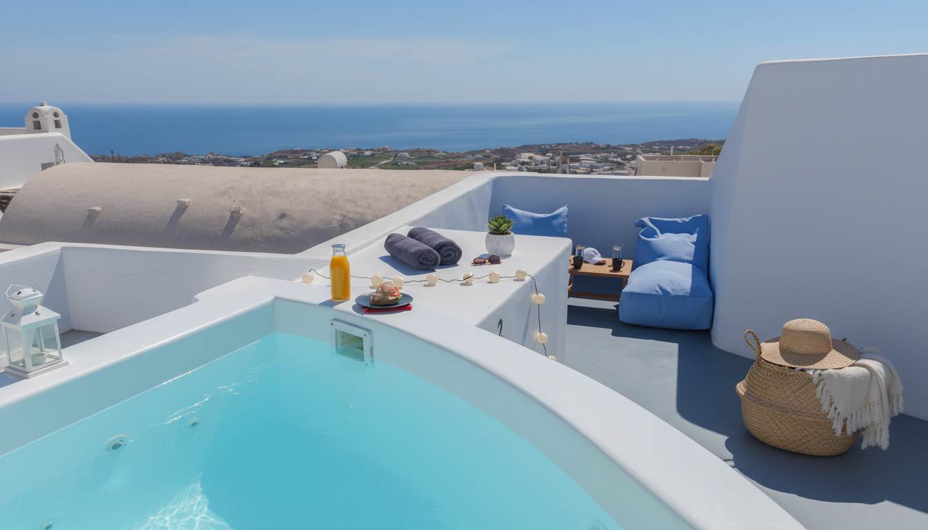 Artemis Sunset Santorini Stay Rooftop Jacuzzi View — holiday rental in Santorini