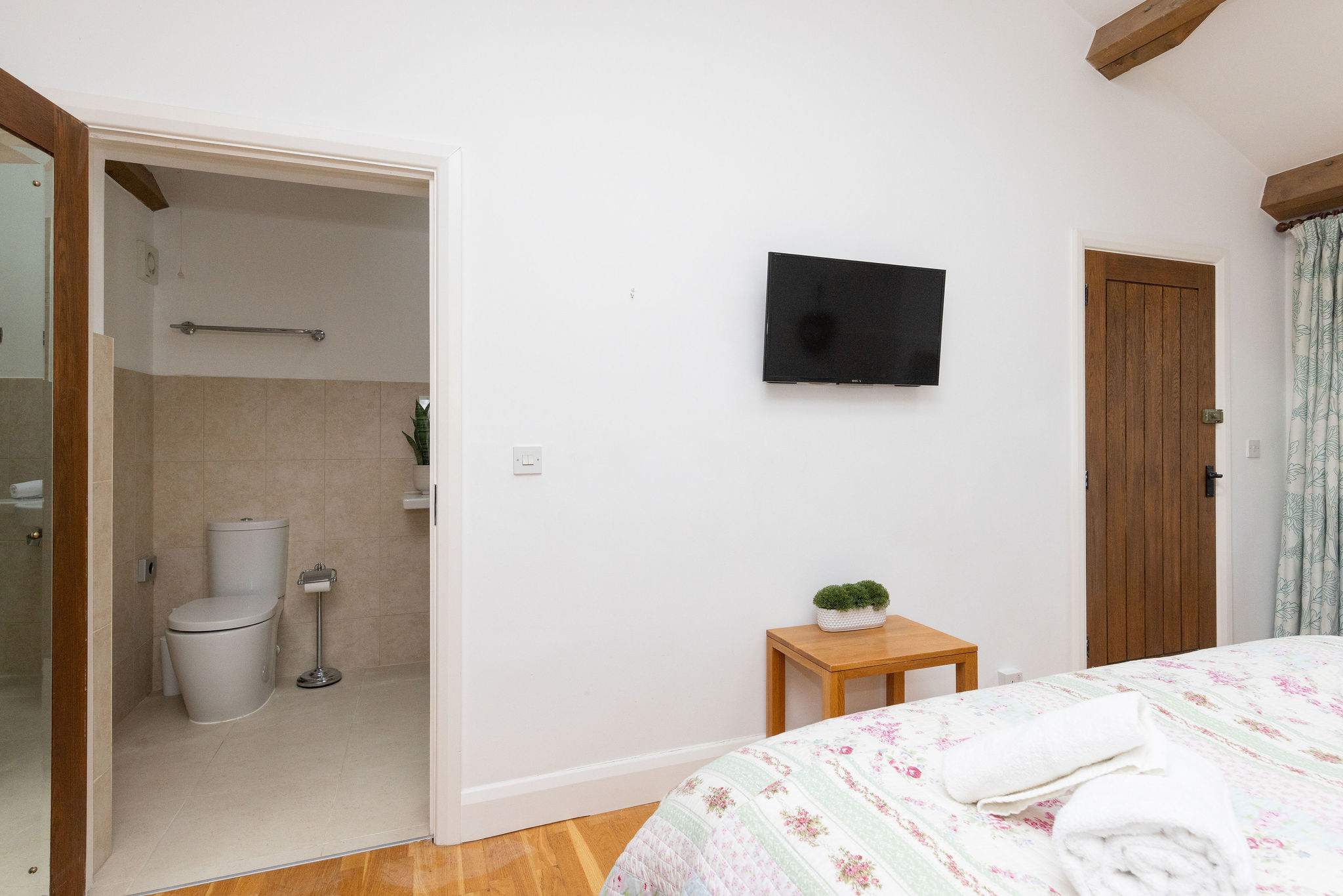 The room is spacious but still feels cosy and cottage like.