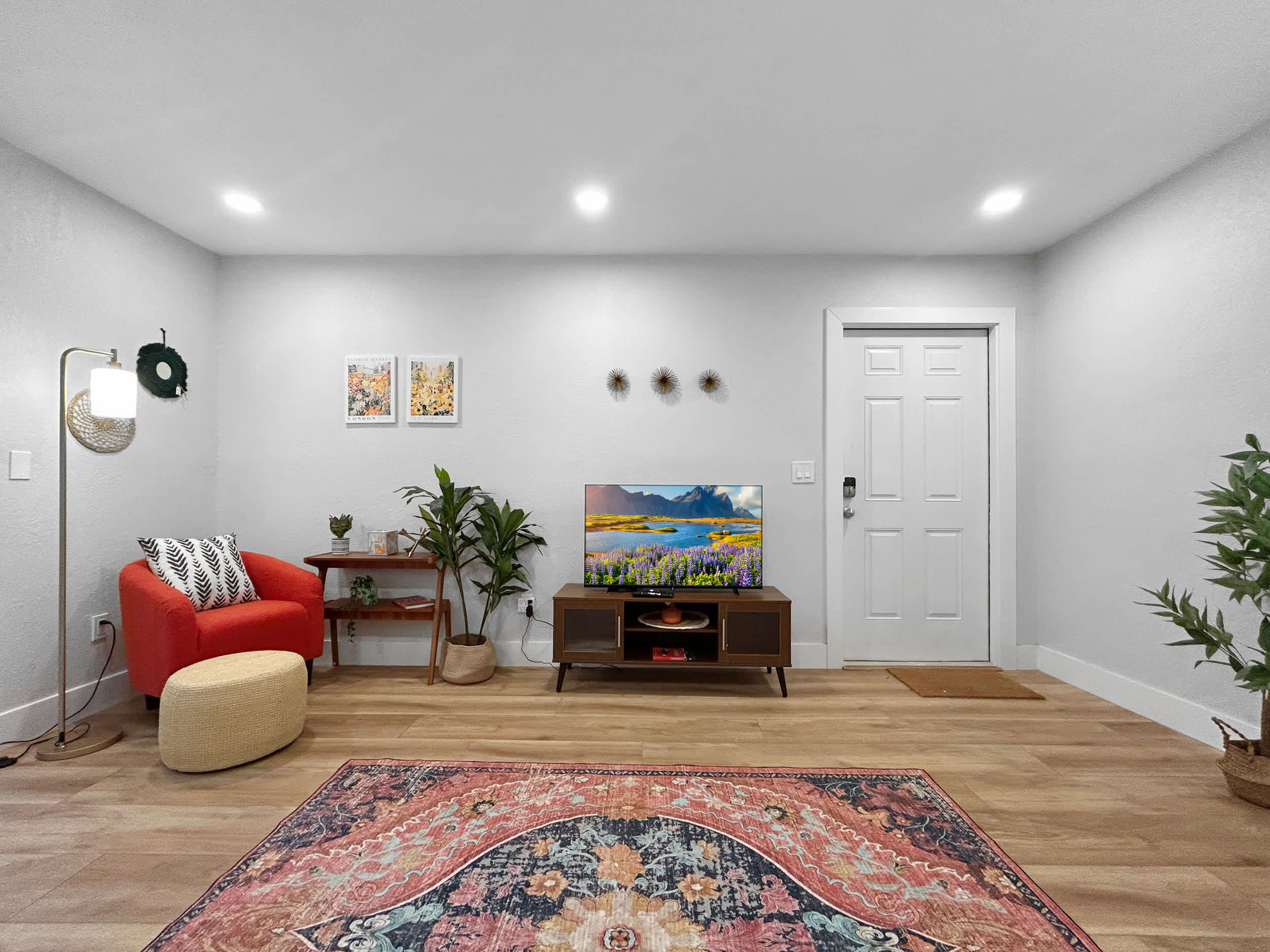 Cozy living area with Smart TV