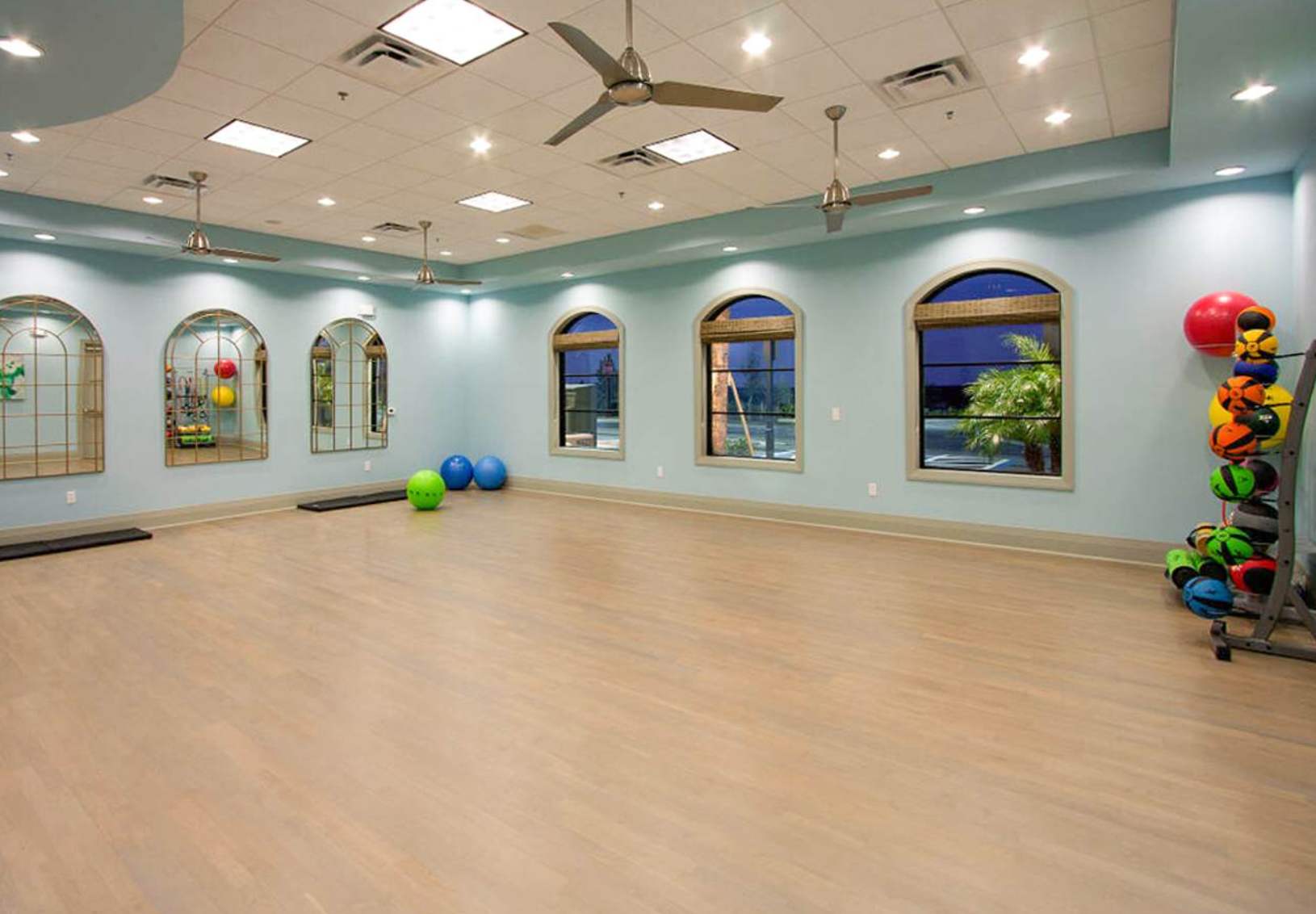 Aerobic studio at the fitness center