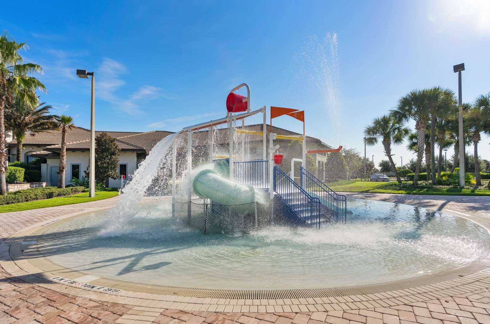 Children's splash zone playground at the clubhouse.