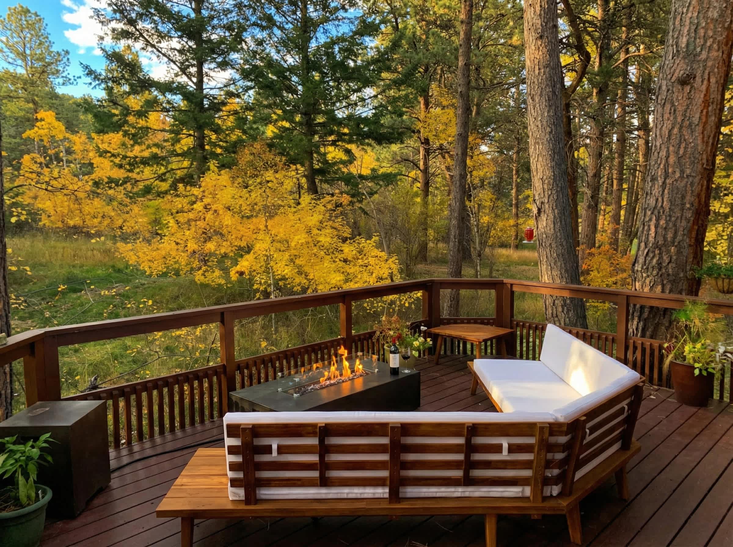 Fire pit deck