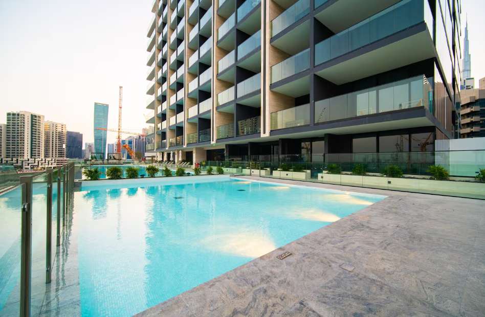 Burj Khalifa view with balcony Jacuzzi
