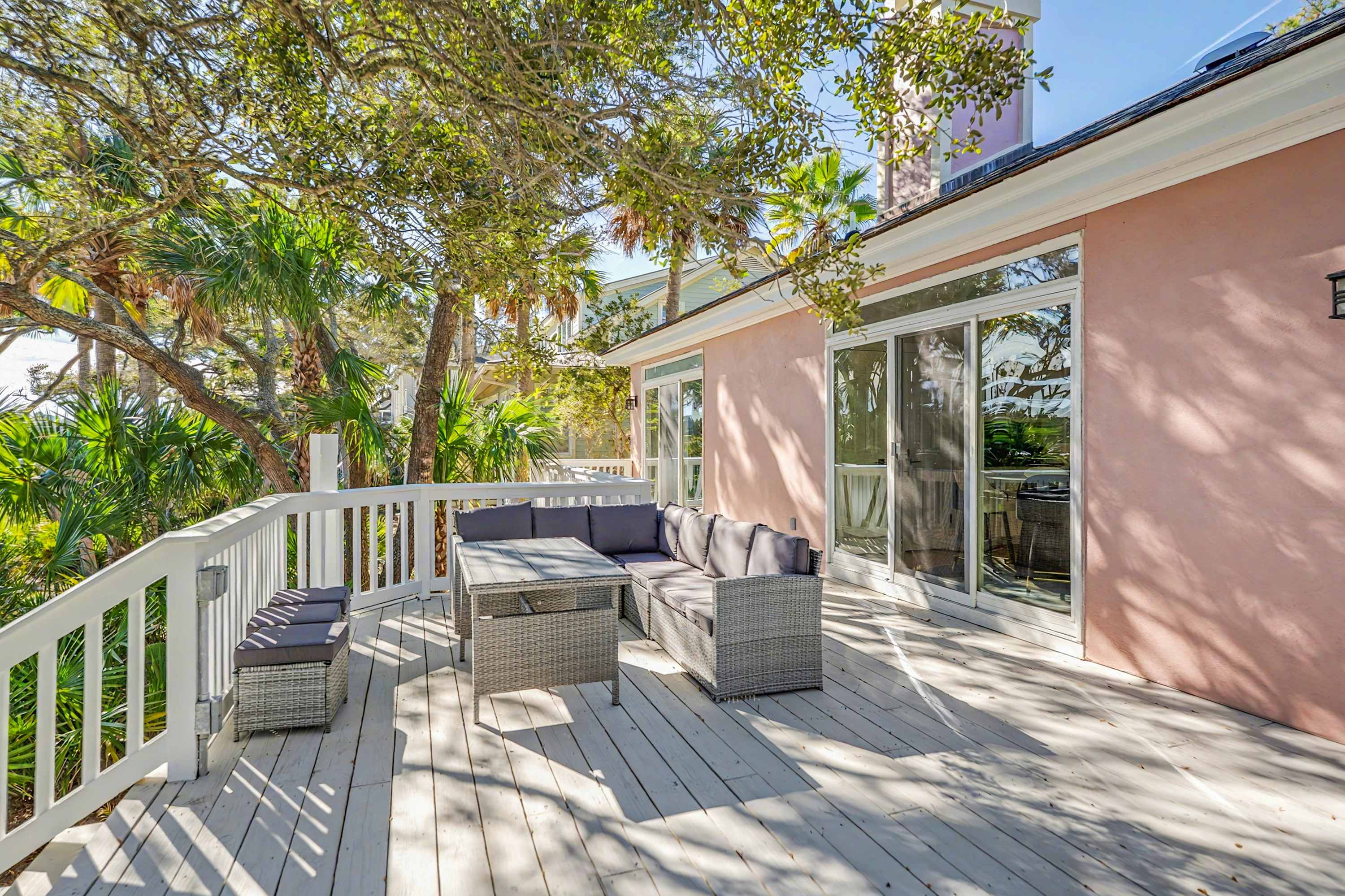 Back Deck off of Living room and Dining Room 