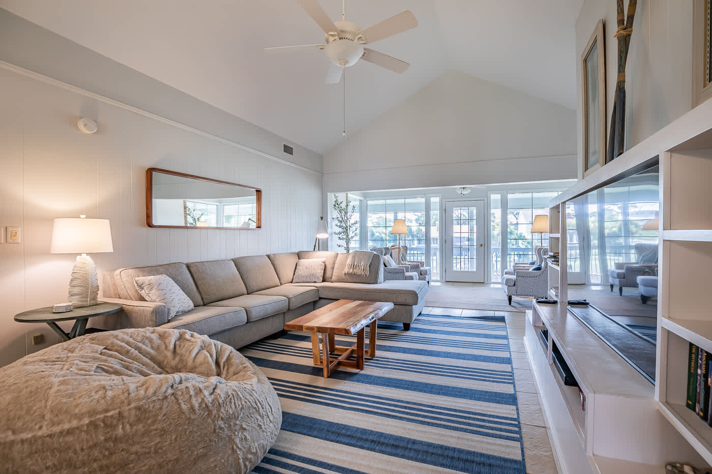 Living Room with Entry to Screened Porch