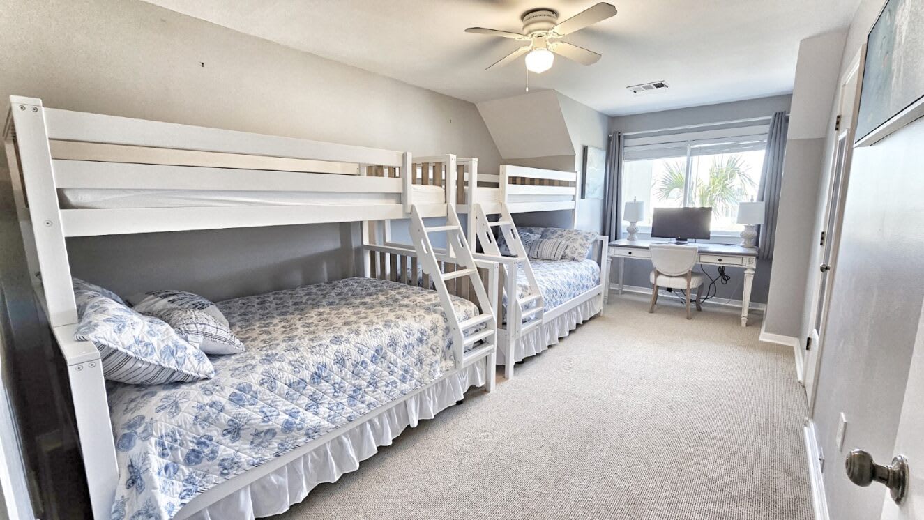 Second floor twin over queen bunk bedroom