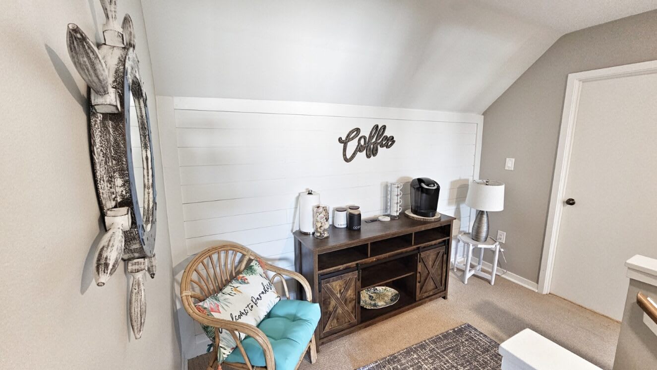 Second floor hallway coffee bar