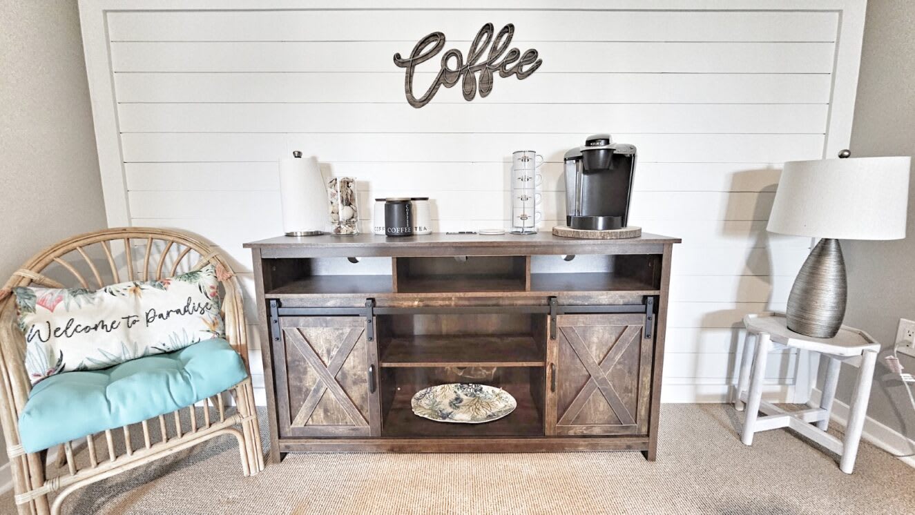 Second floor hallway coffee bar