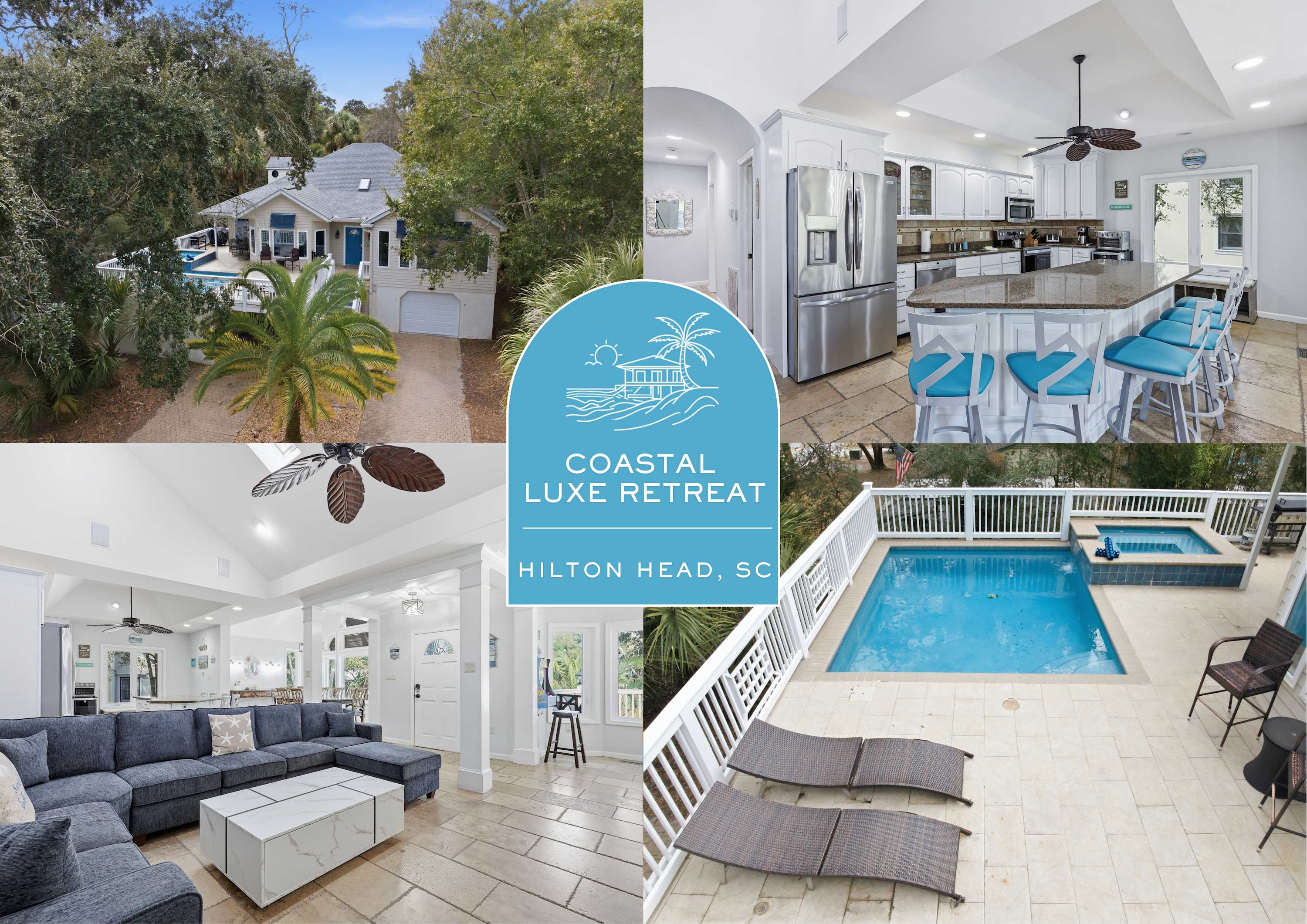 Coastal Luxe Retreat - Heated Pool & Spa - Games — Hilton Head Island, SC — vacation rental