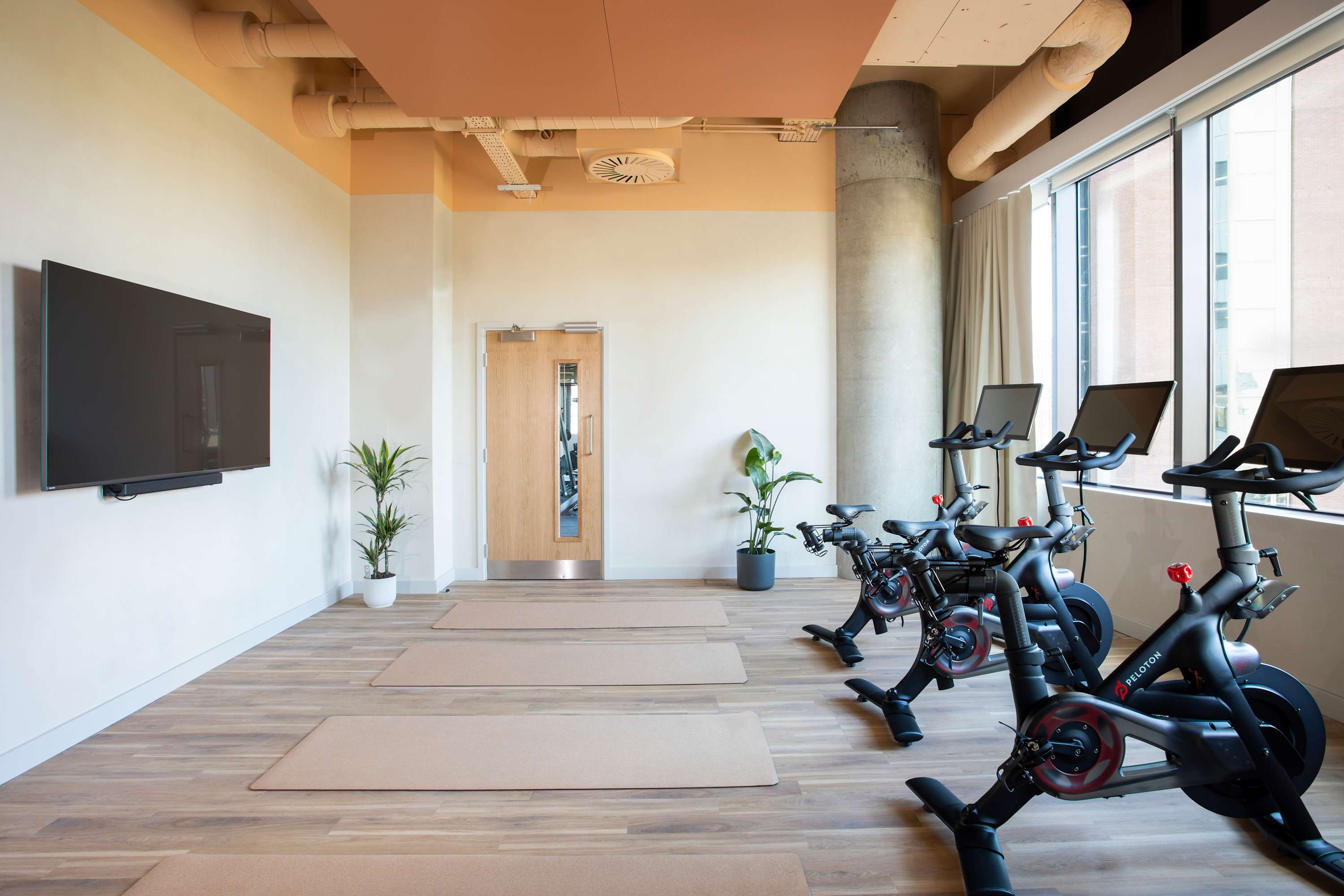 Workspace & Gym with Skyline View : StayCozy
