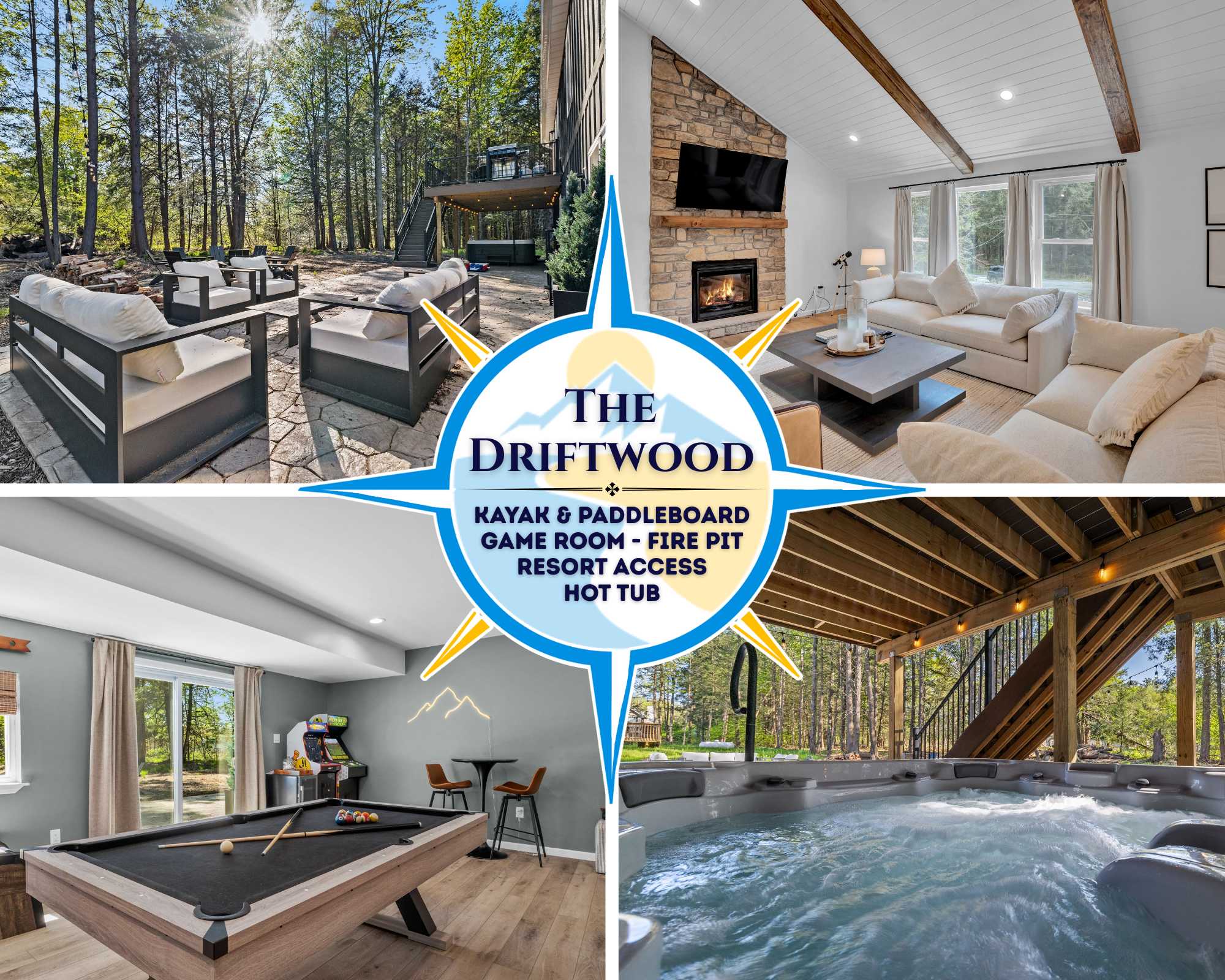 The Driftwood | Hot Tub, Game Room & Fire Pit