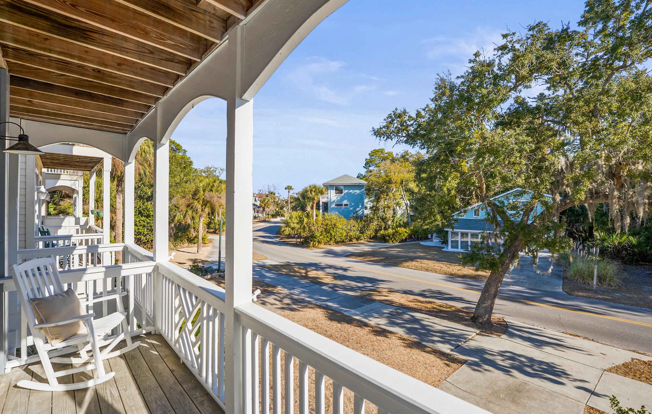 Private Balcony with Two Rocking Chairs Overlooking Bonito Road.