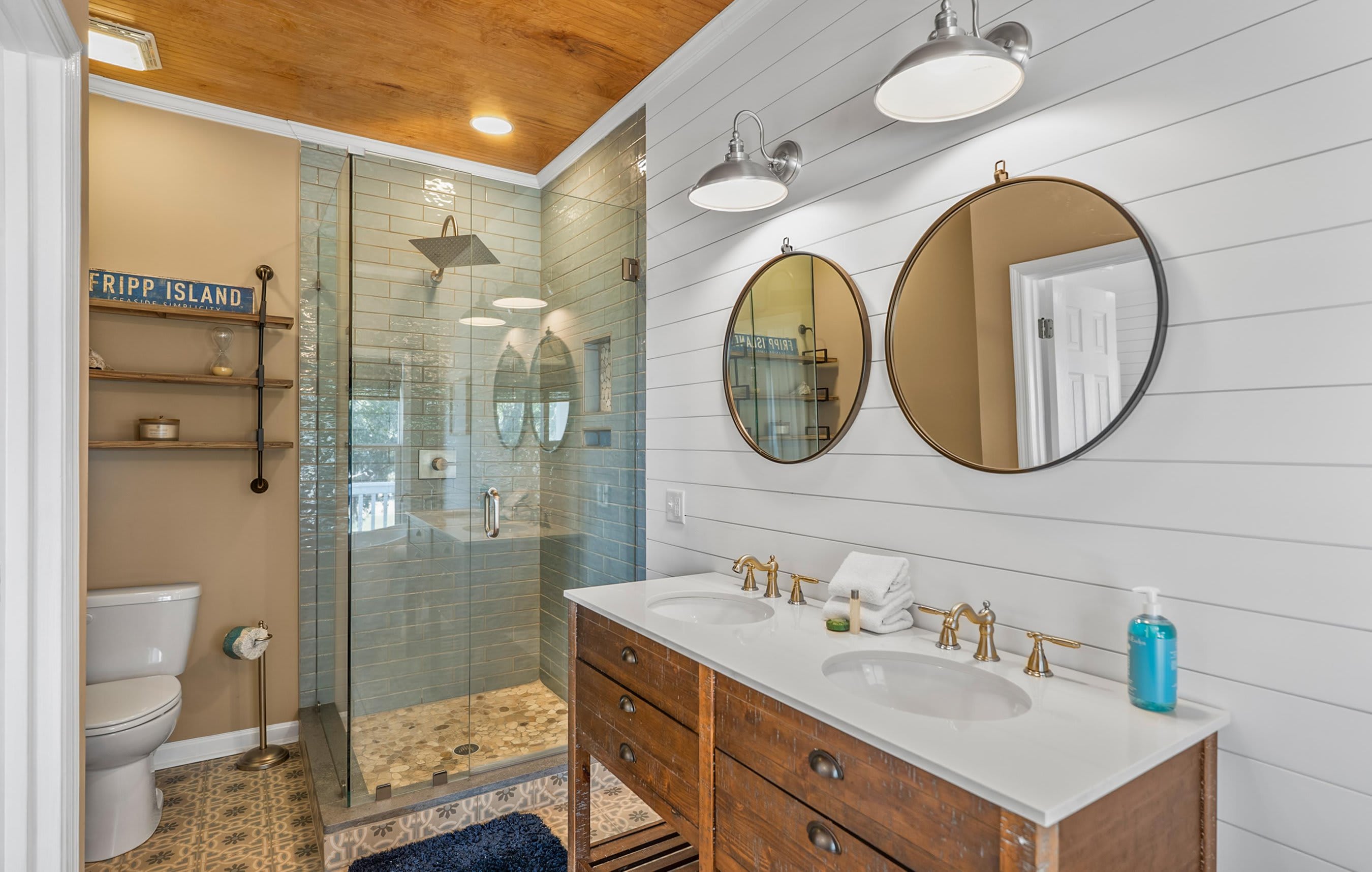 Spa-Like Ensuite with a Freestanding Soaking Tub, Walk-In Shower, and Double Vanity. 