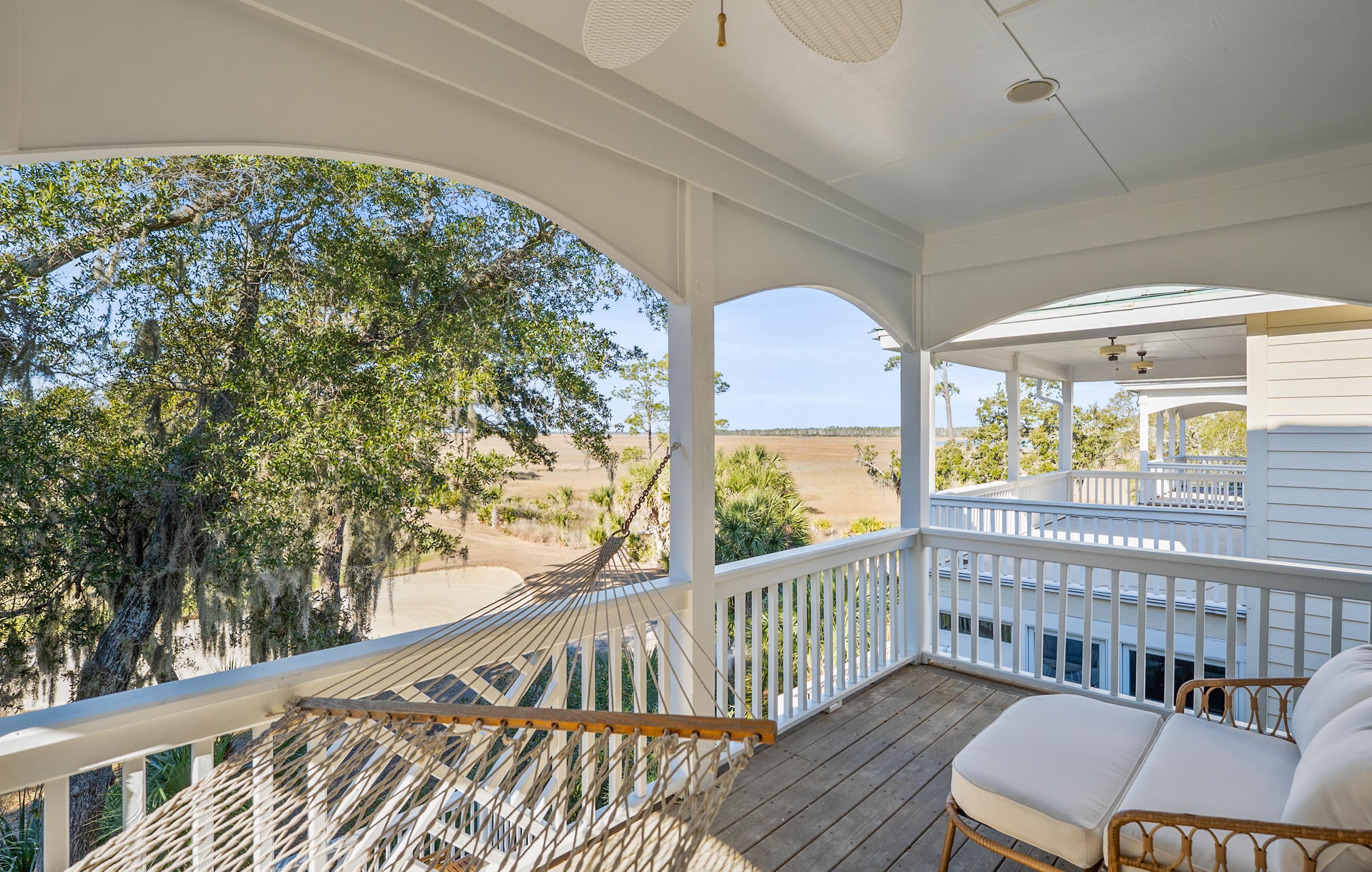 Private Deck with a Hanging Hammock, Overlooking the Golf Course.