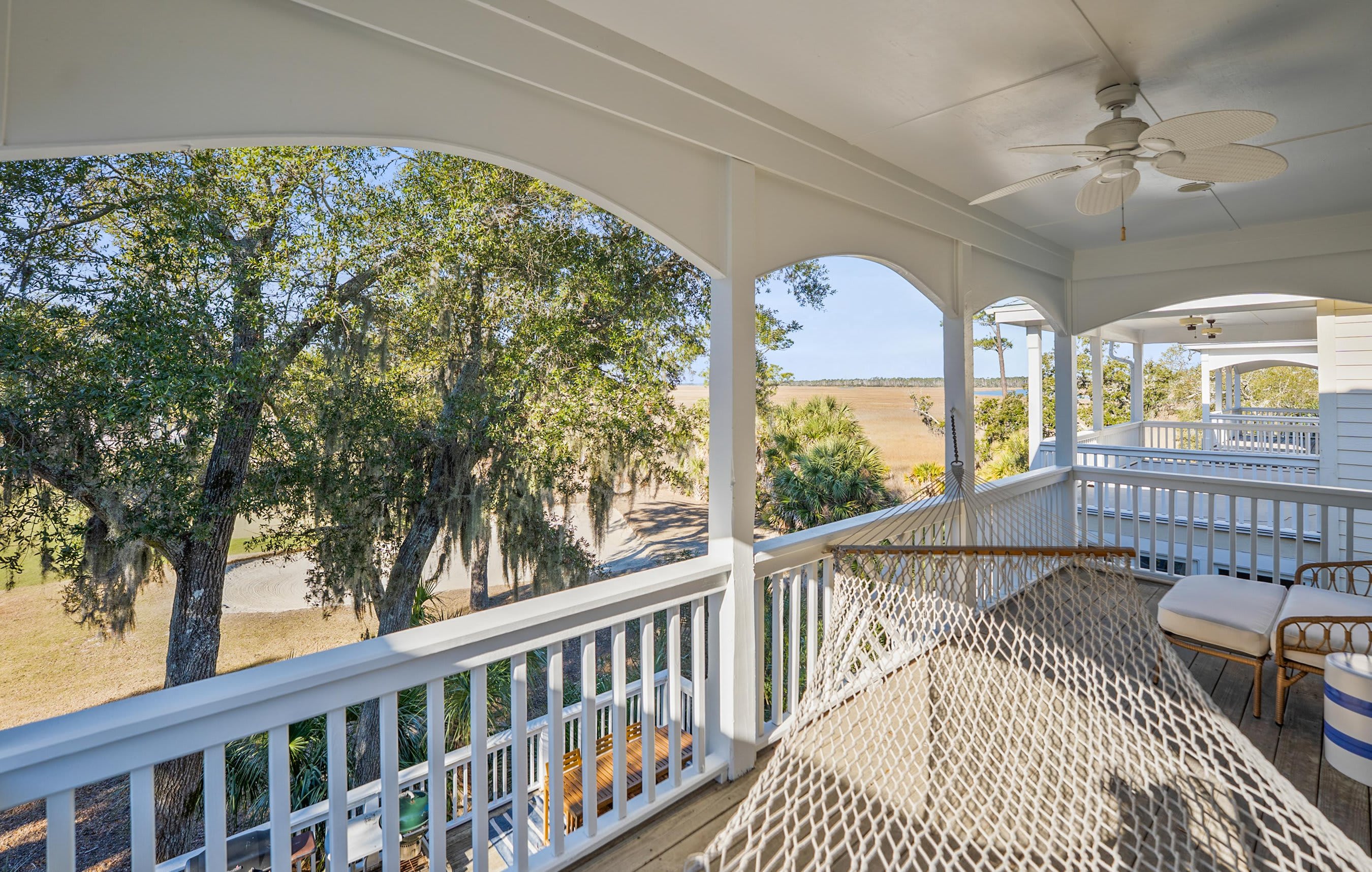 Private Deck with a Hanging Hammock, Overlooking the Golf Course.