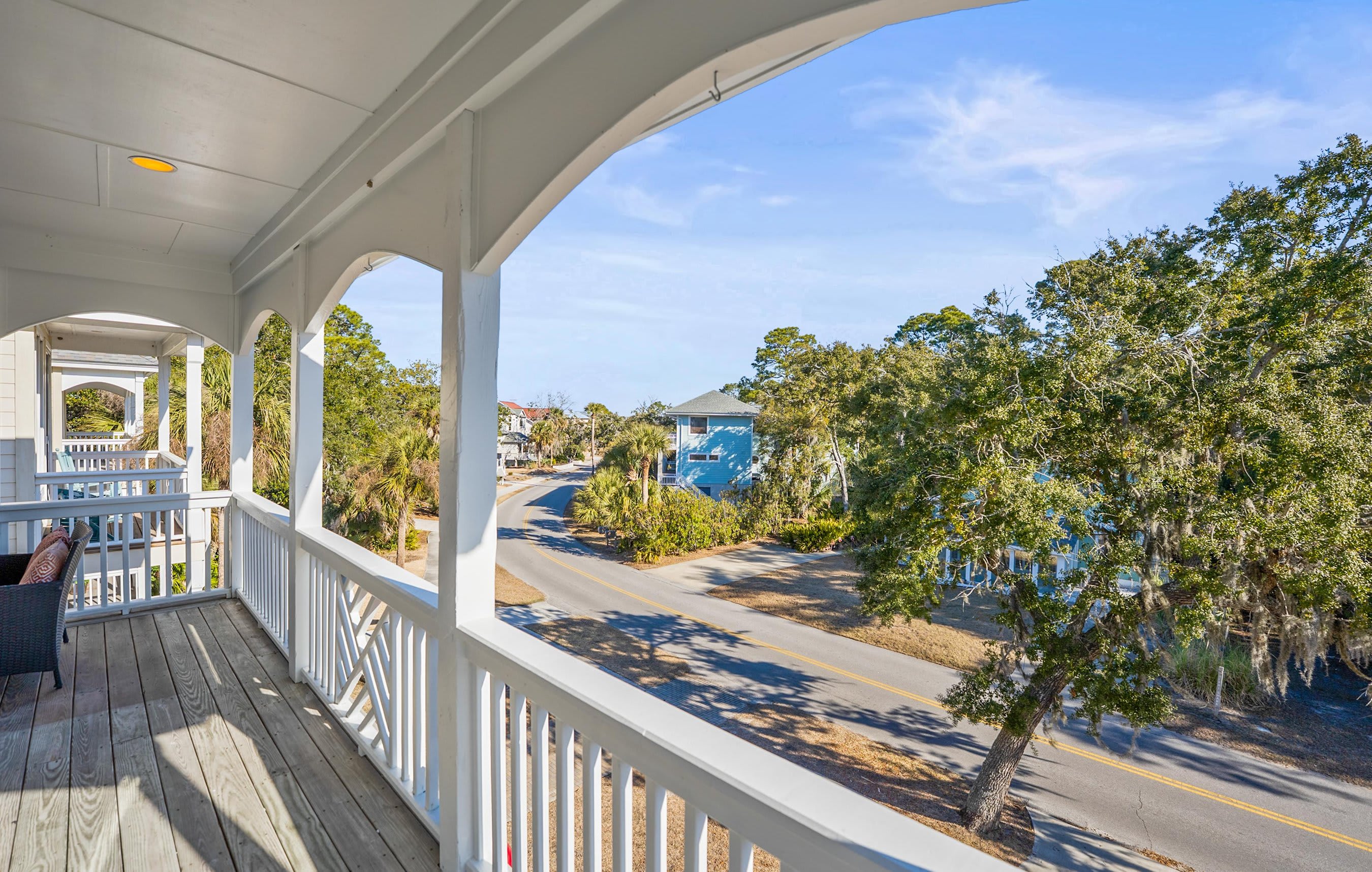 Shared Deck with Seating Overlooking Bonito Road. 