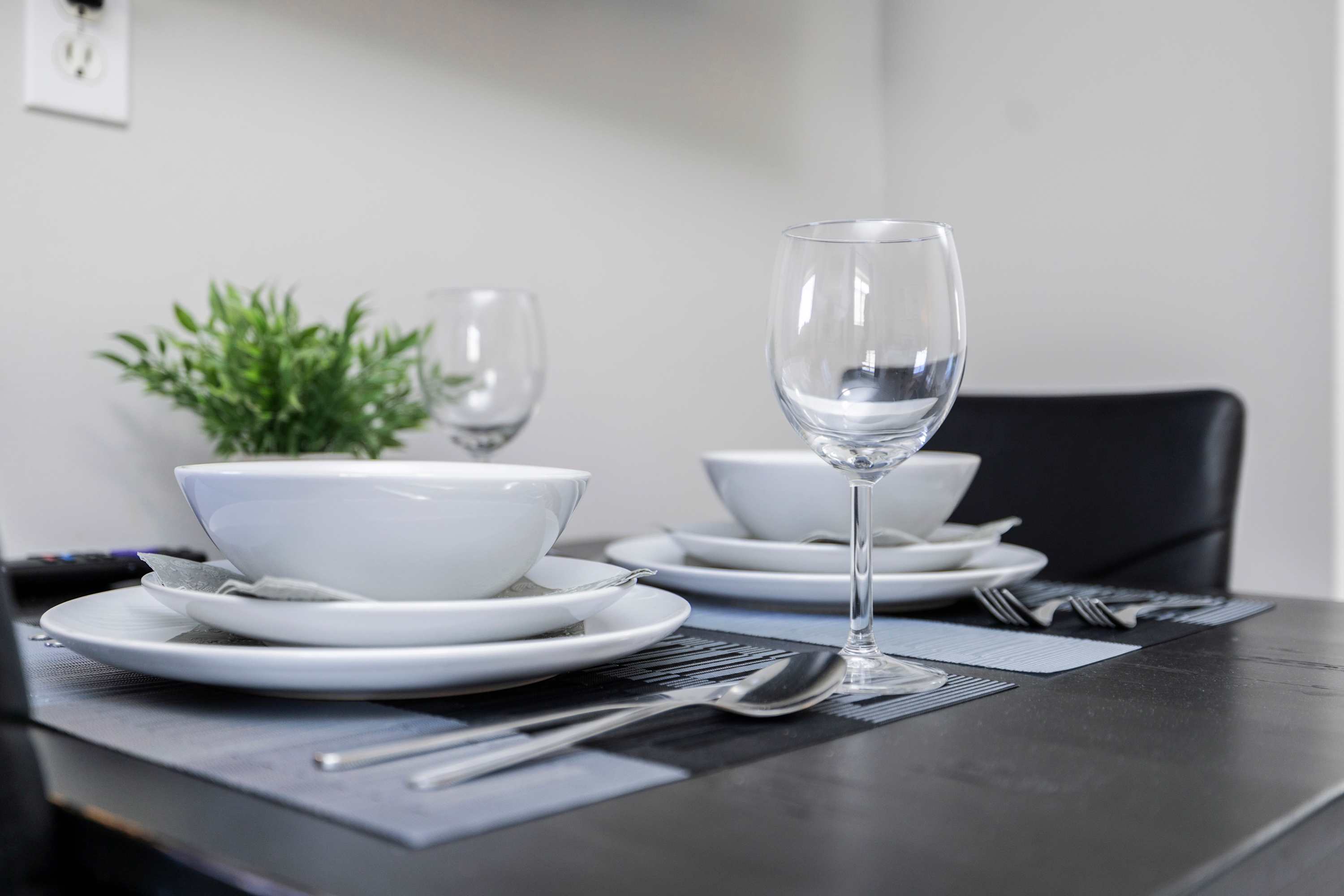 Intimate dining area for two