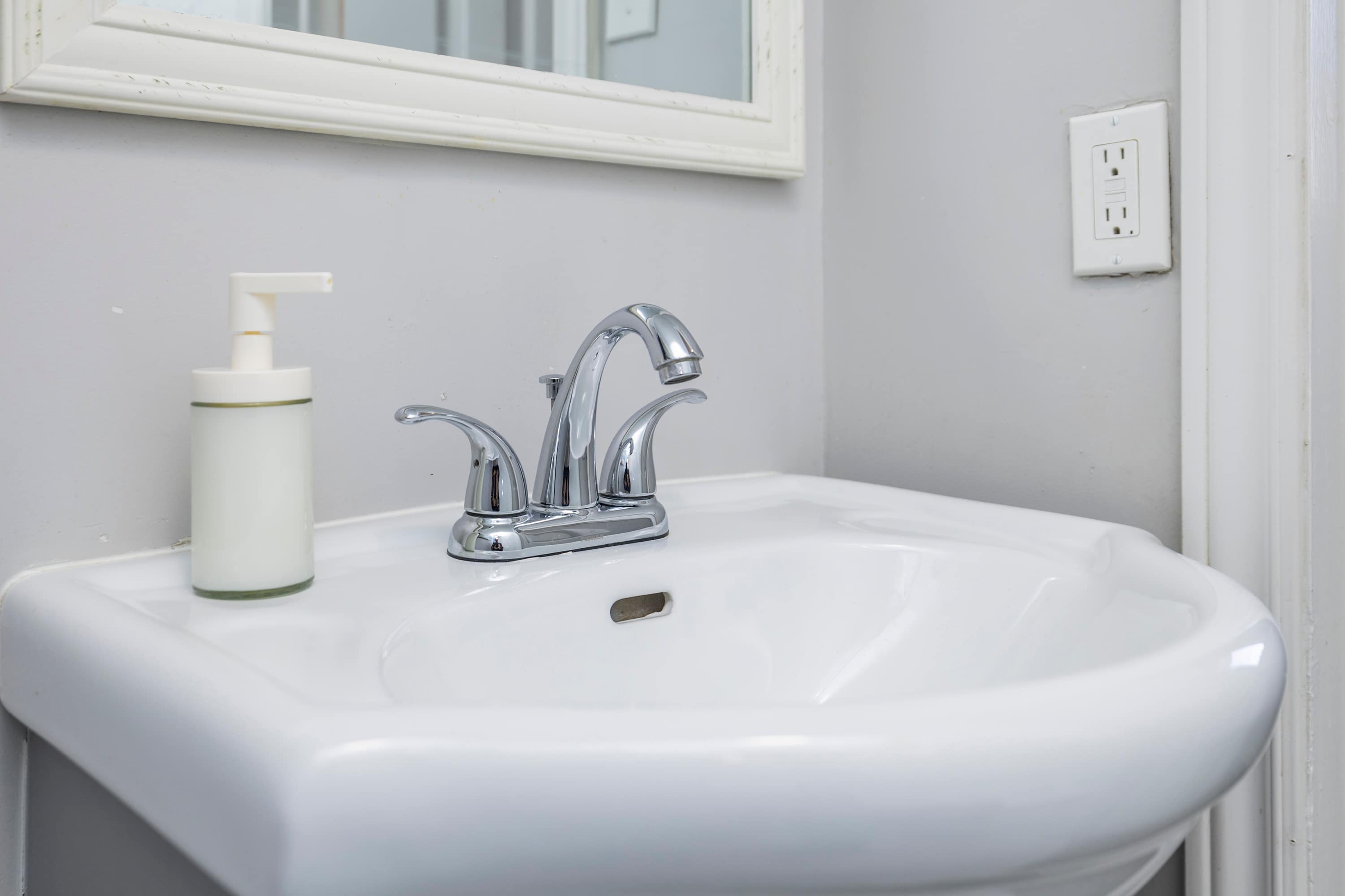 Clean, bright vanity space