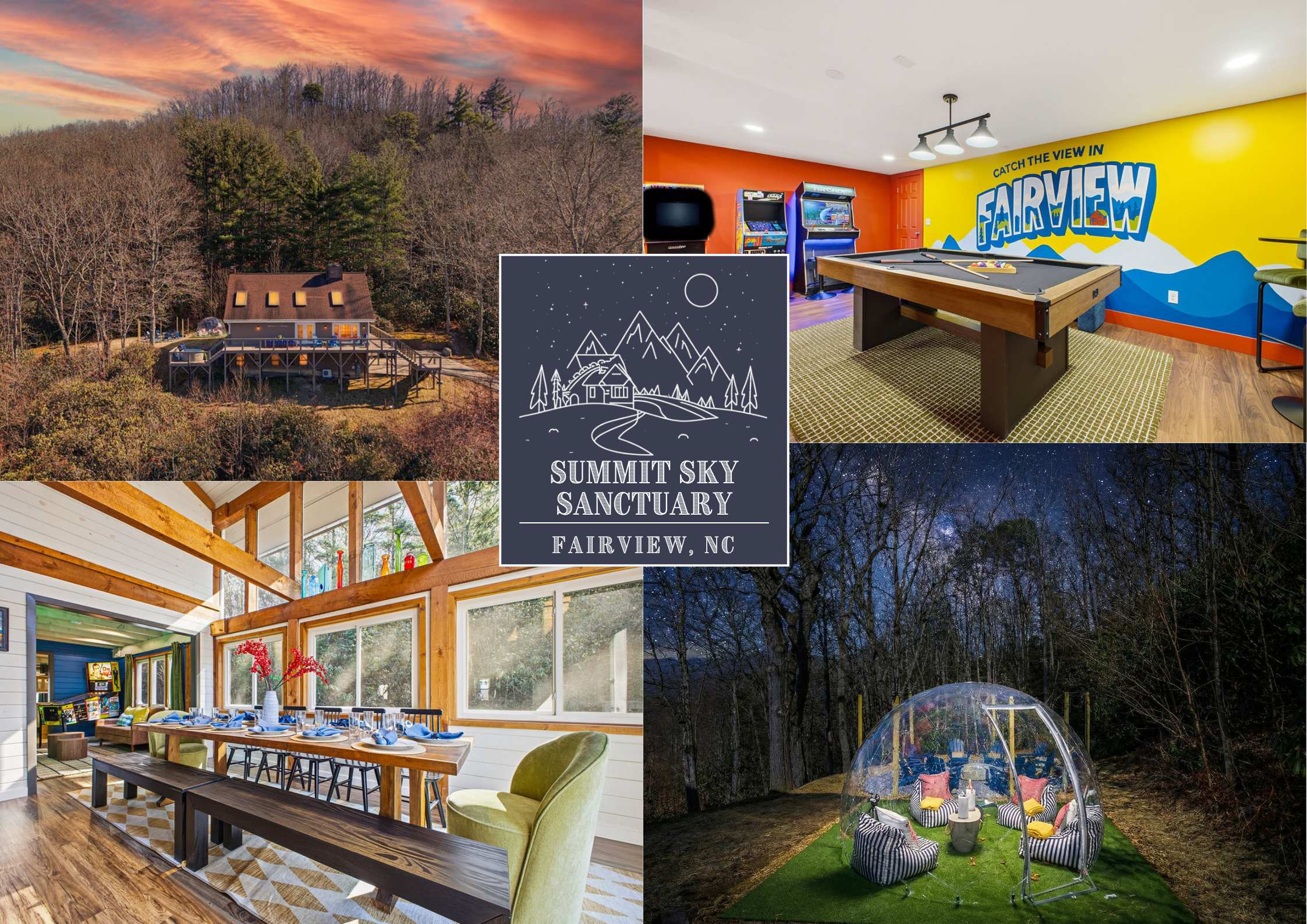 Mtn Views | Stargazing Dome | Hot Tub | Sleeps 20 — Fairview, NC — vacation rental