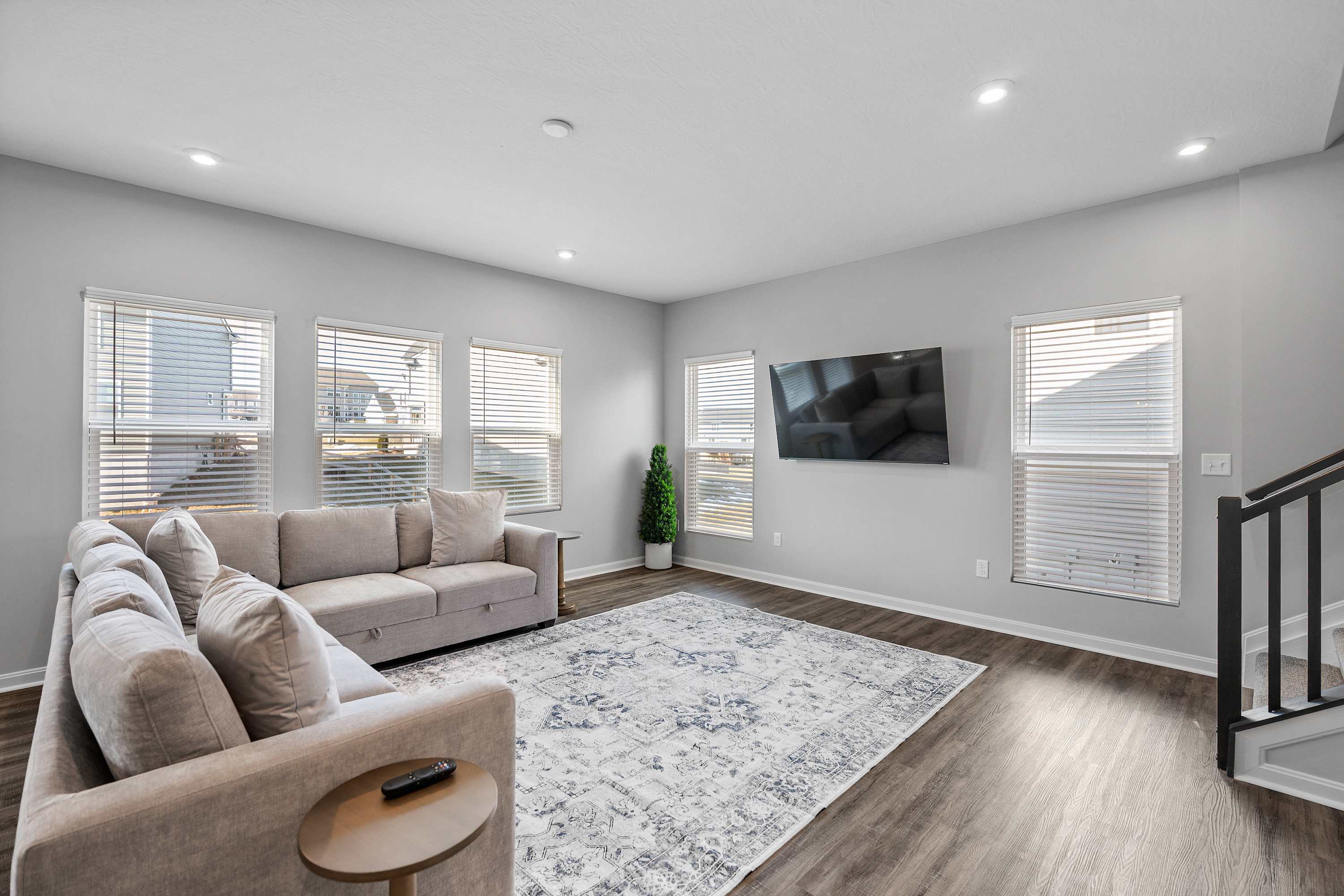 Curl up in the main-level living room & stream your favorites on the smart TV​