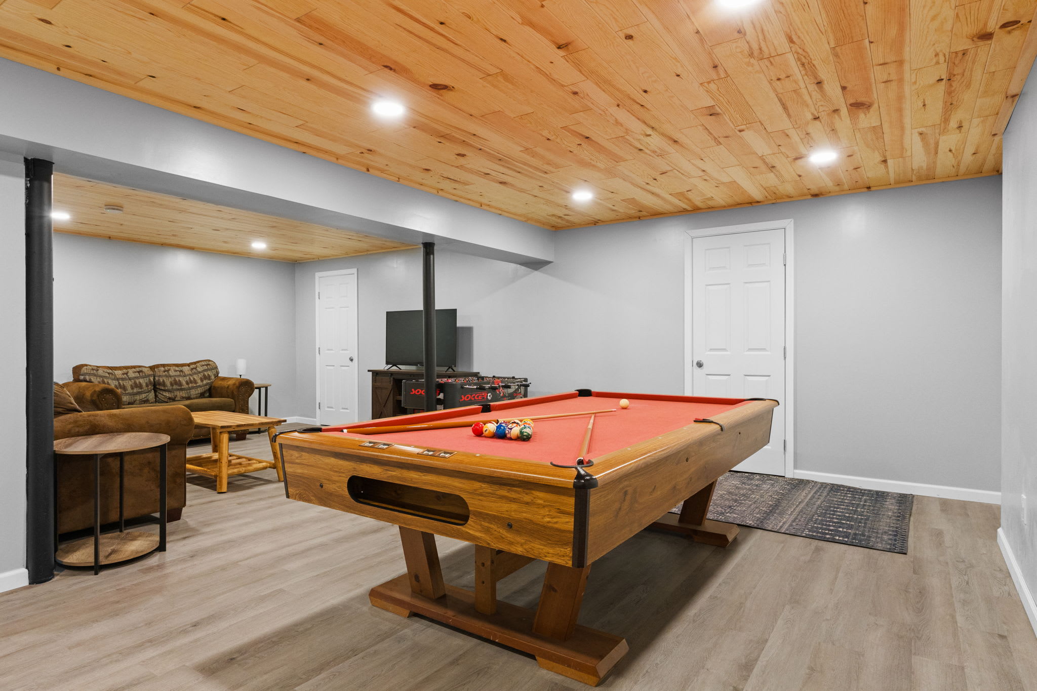 Challenge everyone to a round of pool or foosball in the fun-filled game room