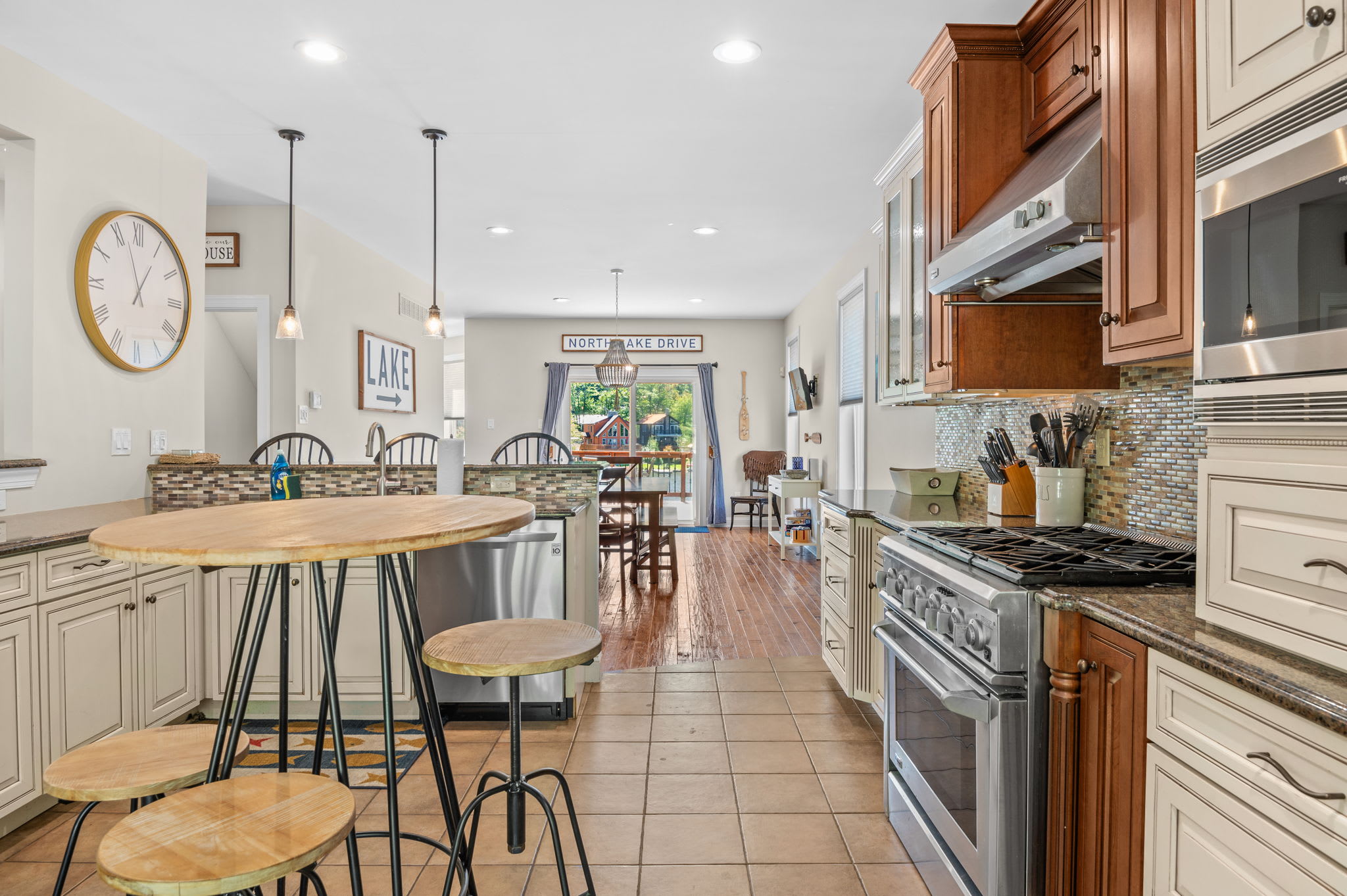 Gather around the kitchen island for morning coffee and easy meal prep