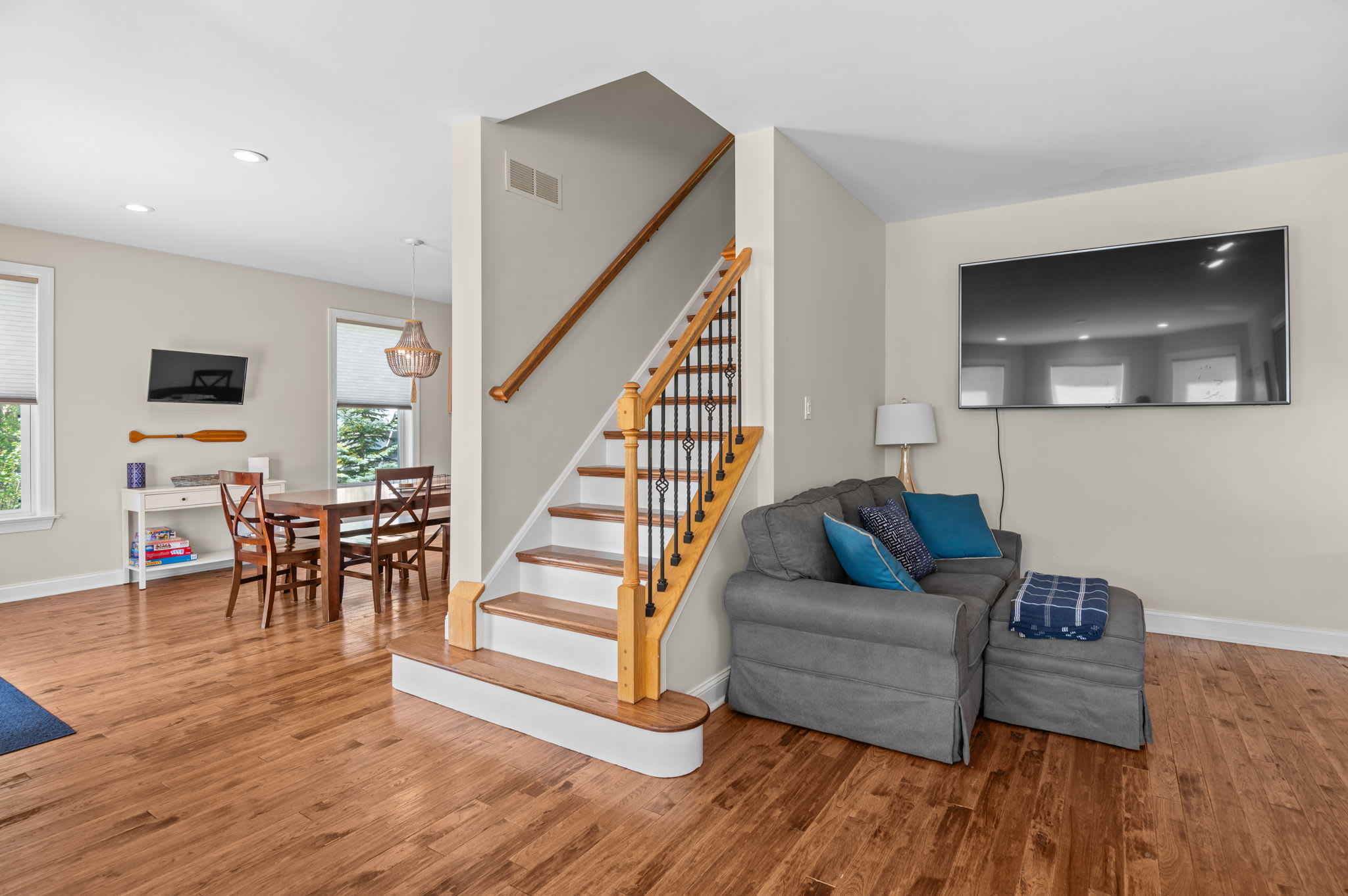 Movie nights made easy with a large TV in the open living room