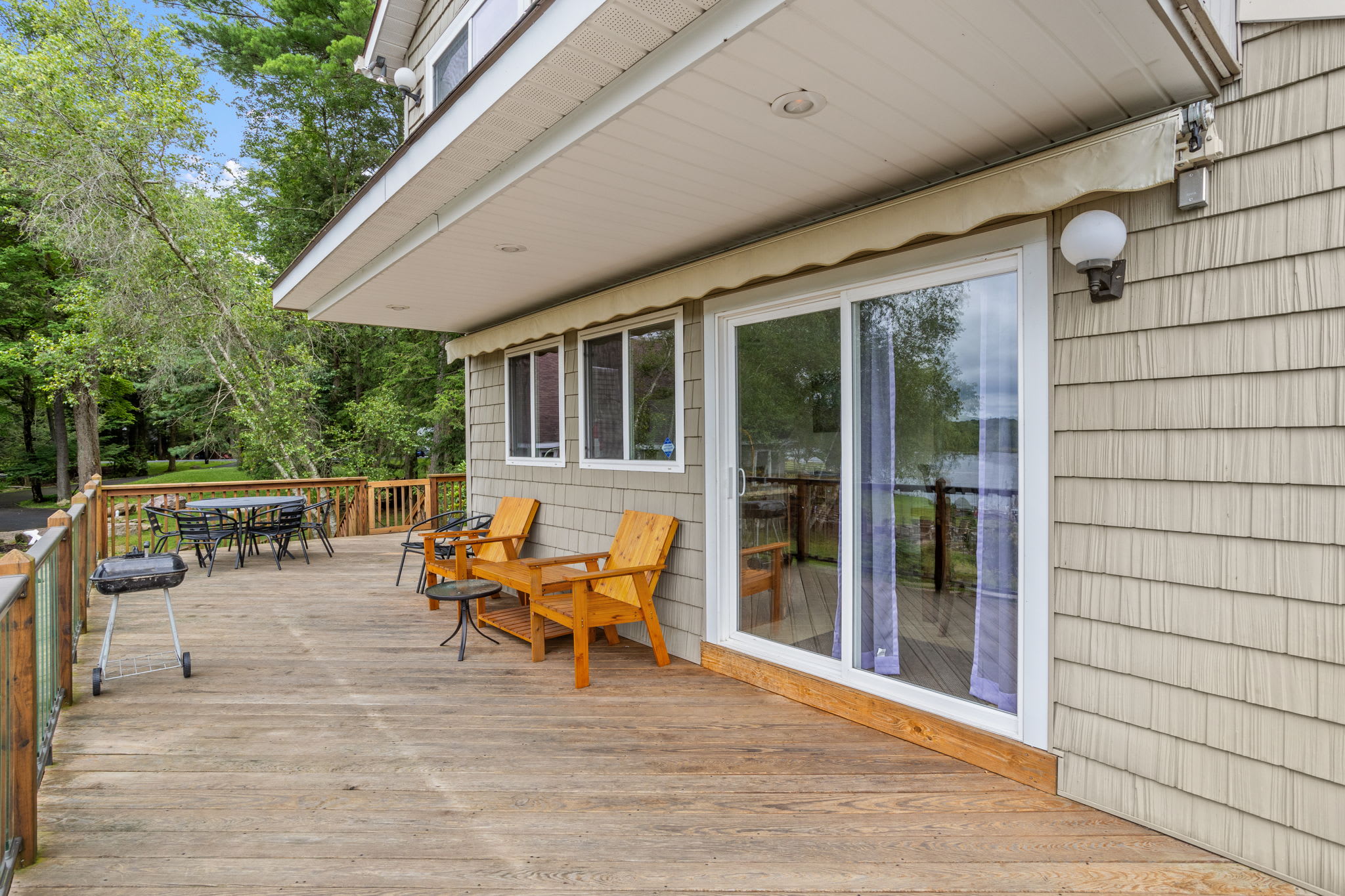 The porch keeps you comfortable rain or shine