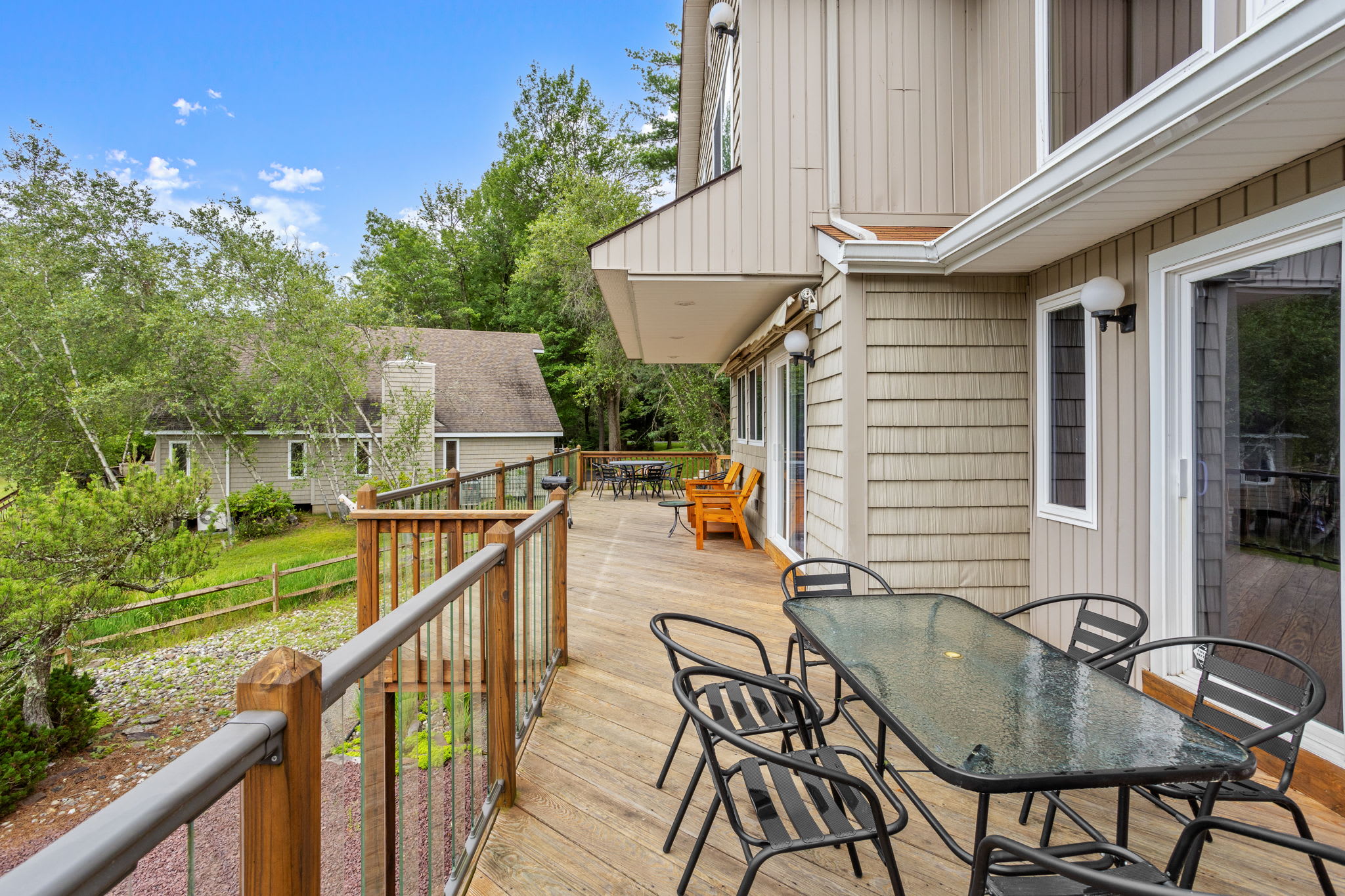 A cabin-style bedroom with lodge quilts and room for everyone