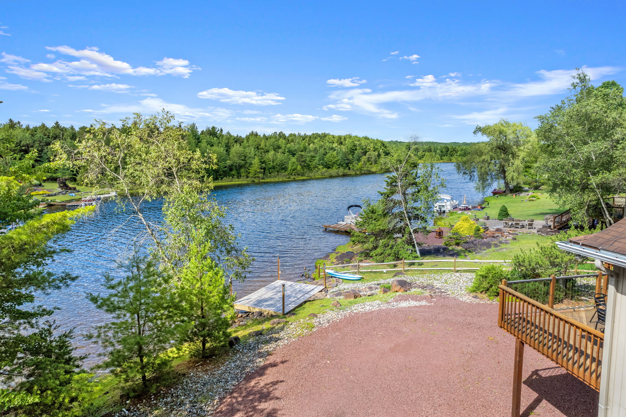 Follow the path down from the patio to your spot on the lake