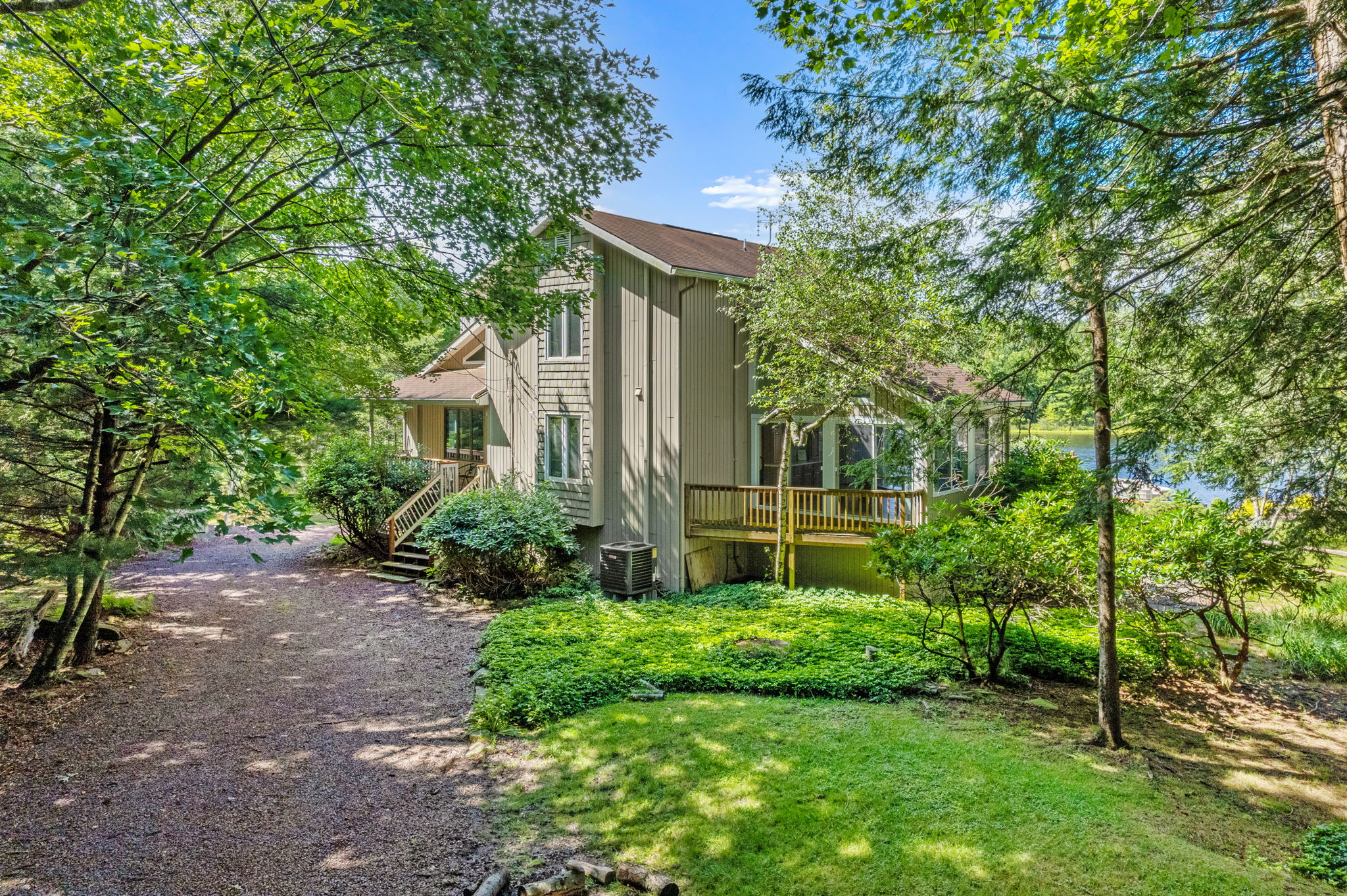 Explore the wooded trails just steps from the front door