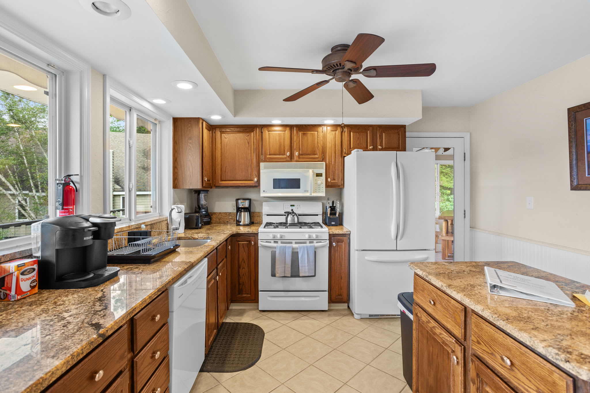 Plenty of counter space and a breakfast bar for easy mornings