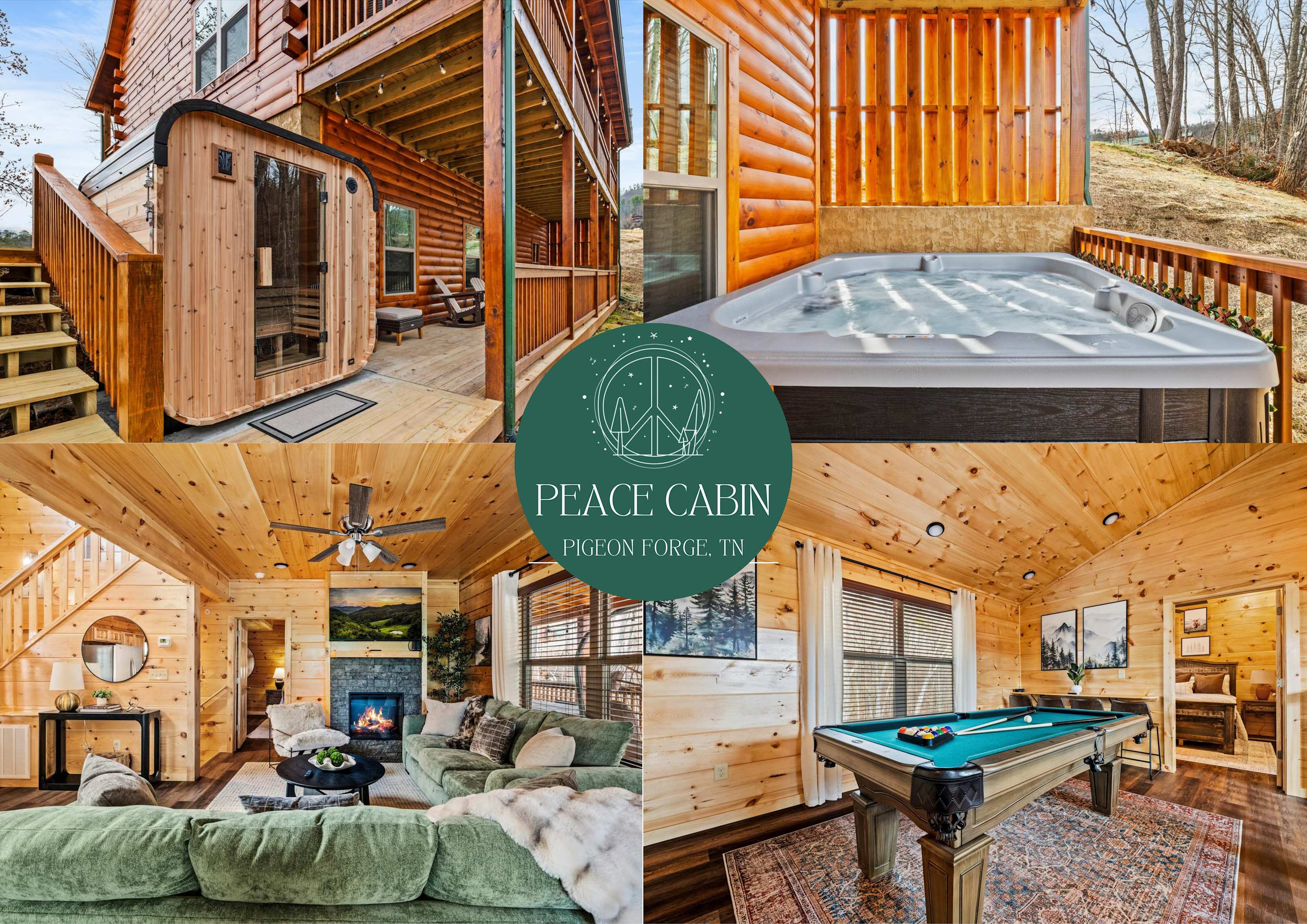 Peace Cabin • Game Room • Hot Tub • Sauna • Grill — Pigeon Forge, TN — vacation rental