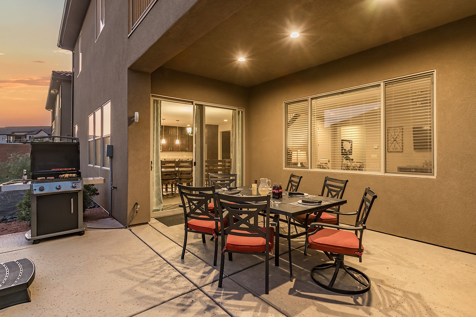 105 - BBQ grill and outdoor dining set up