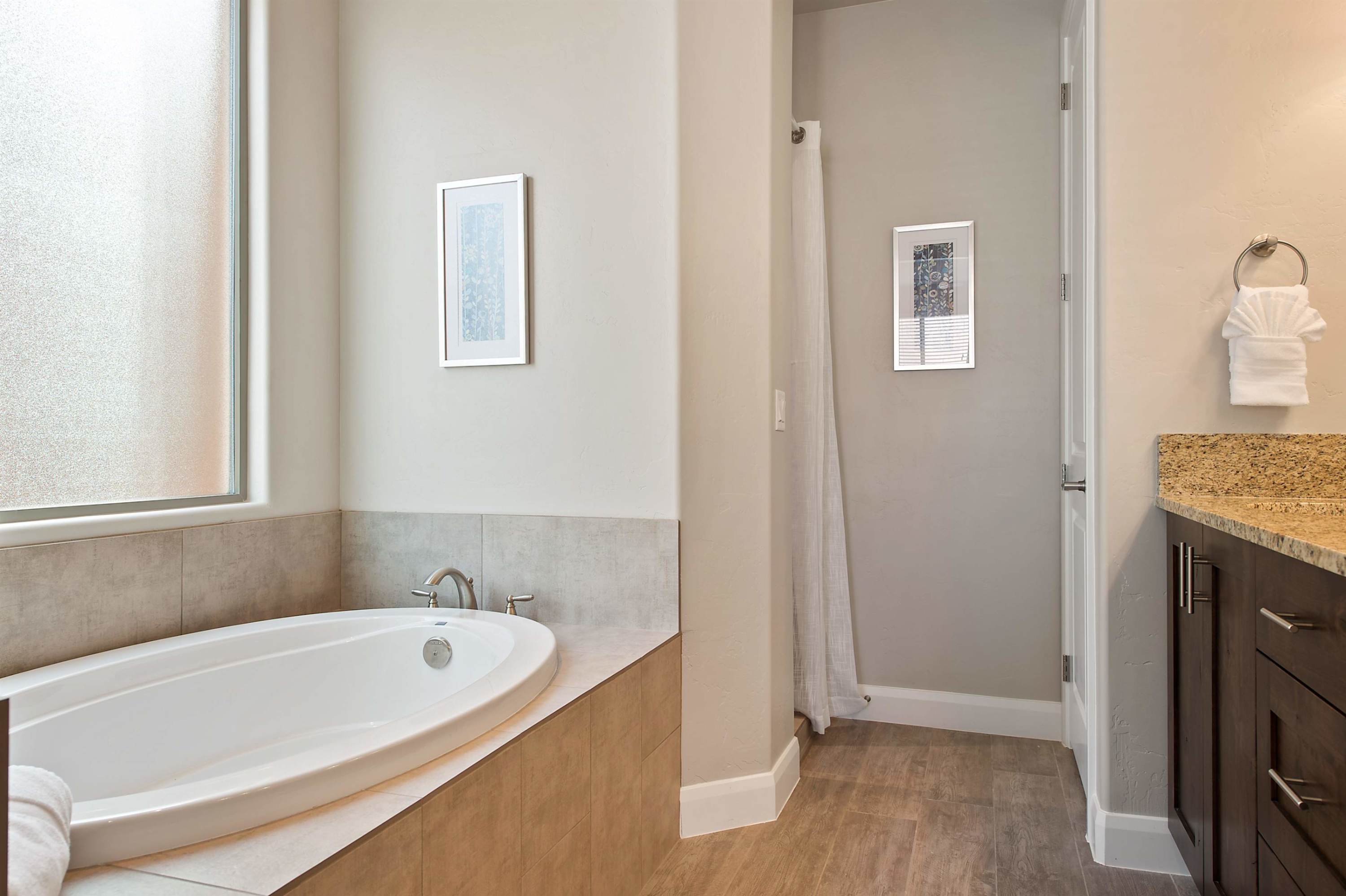 105 - Master bathroom garden tub and walk-in shower