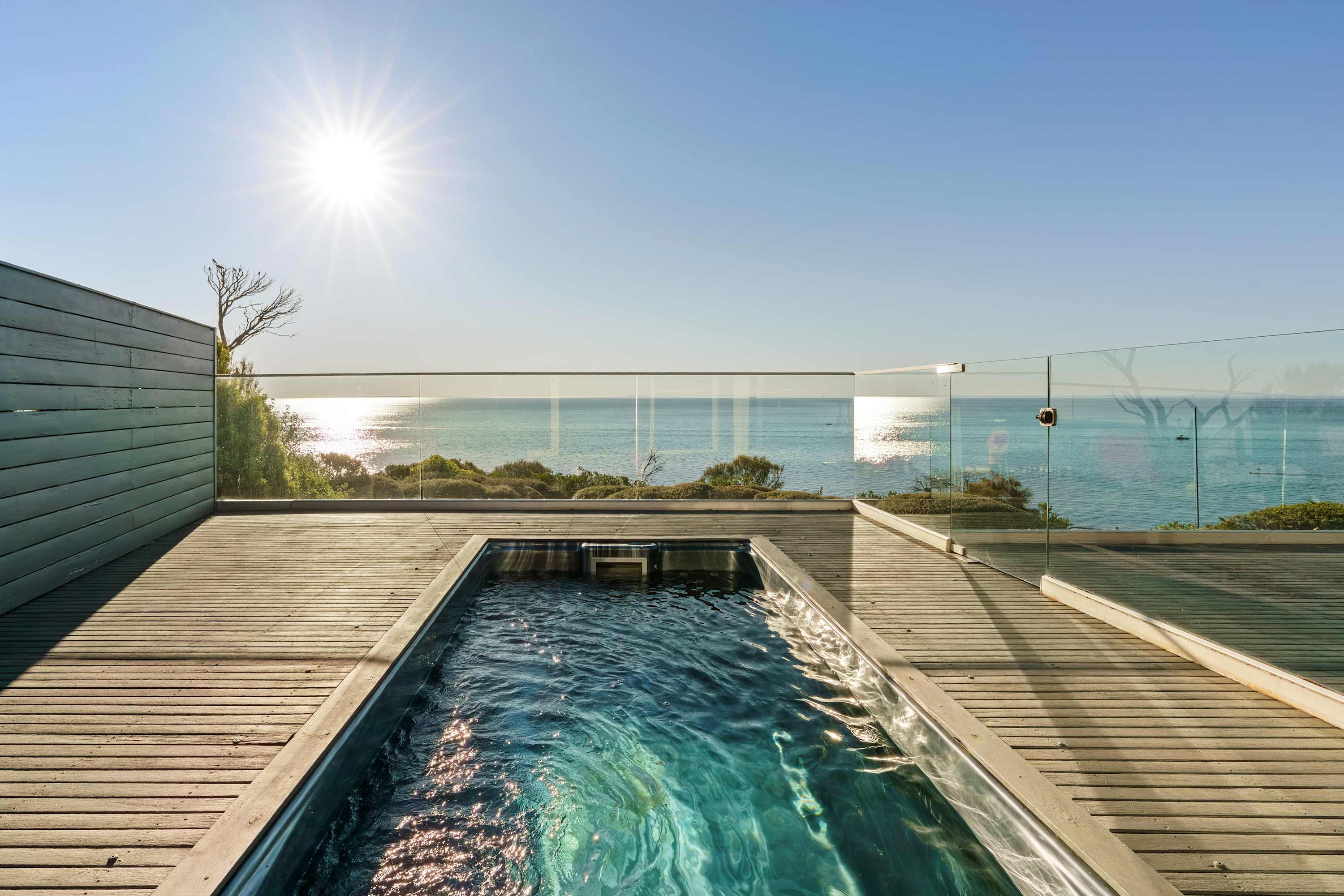 Sunset swims in golden light
*Pool is heated to 35 degrees, in winter outside temperatures will mean heat loss