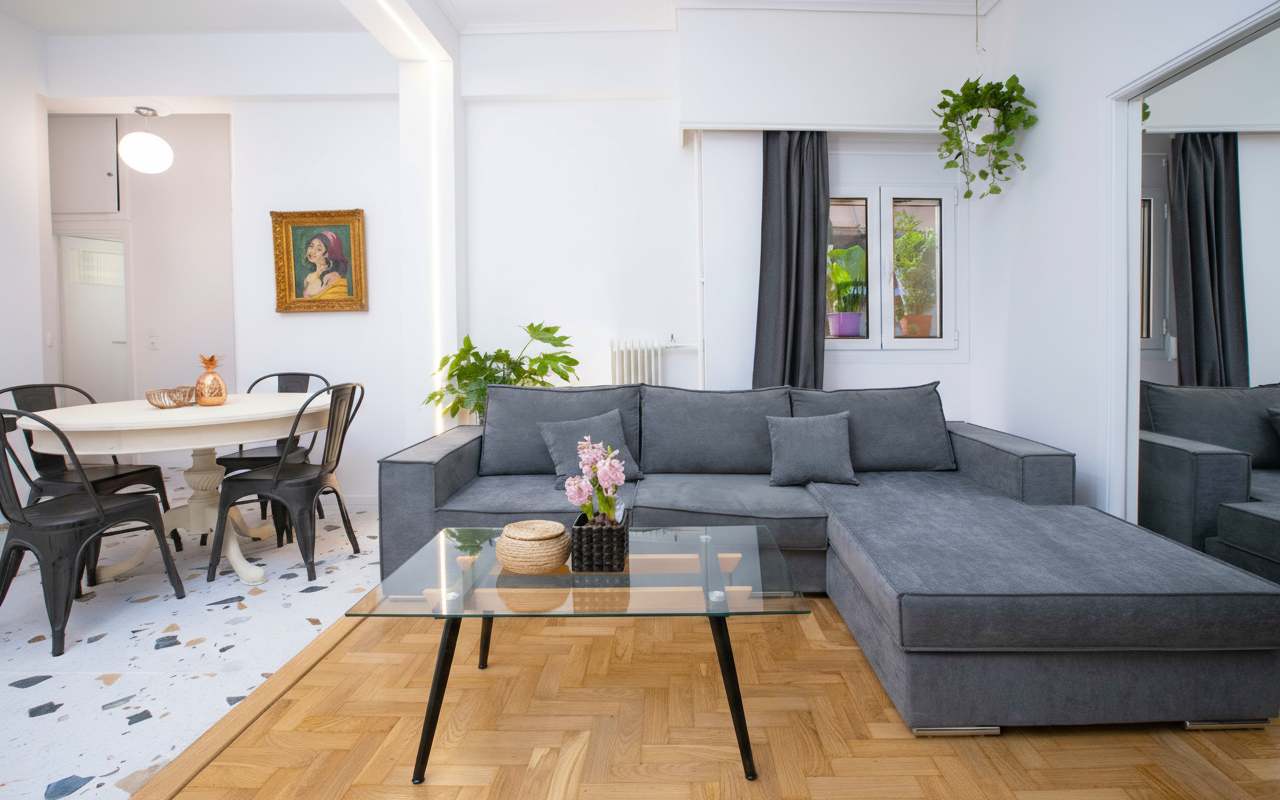 Stylish 2BR Koukaki | Balcony & Work-Friendly Desk — Athens, Athens — vacation rental