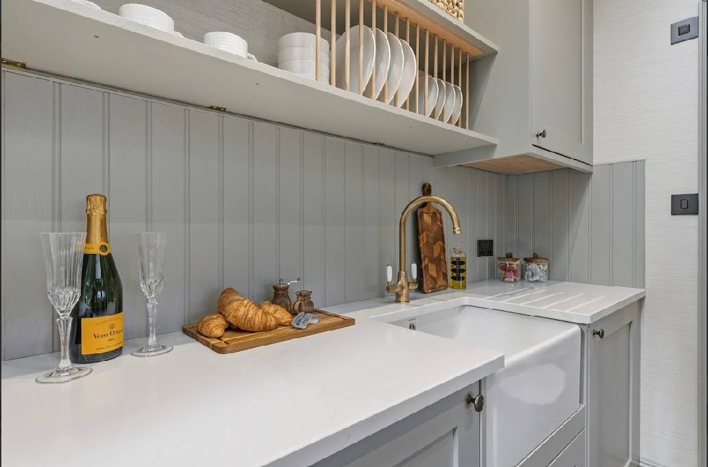 Well-equipped kitchenette for preparing simple meals and drinks.