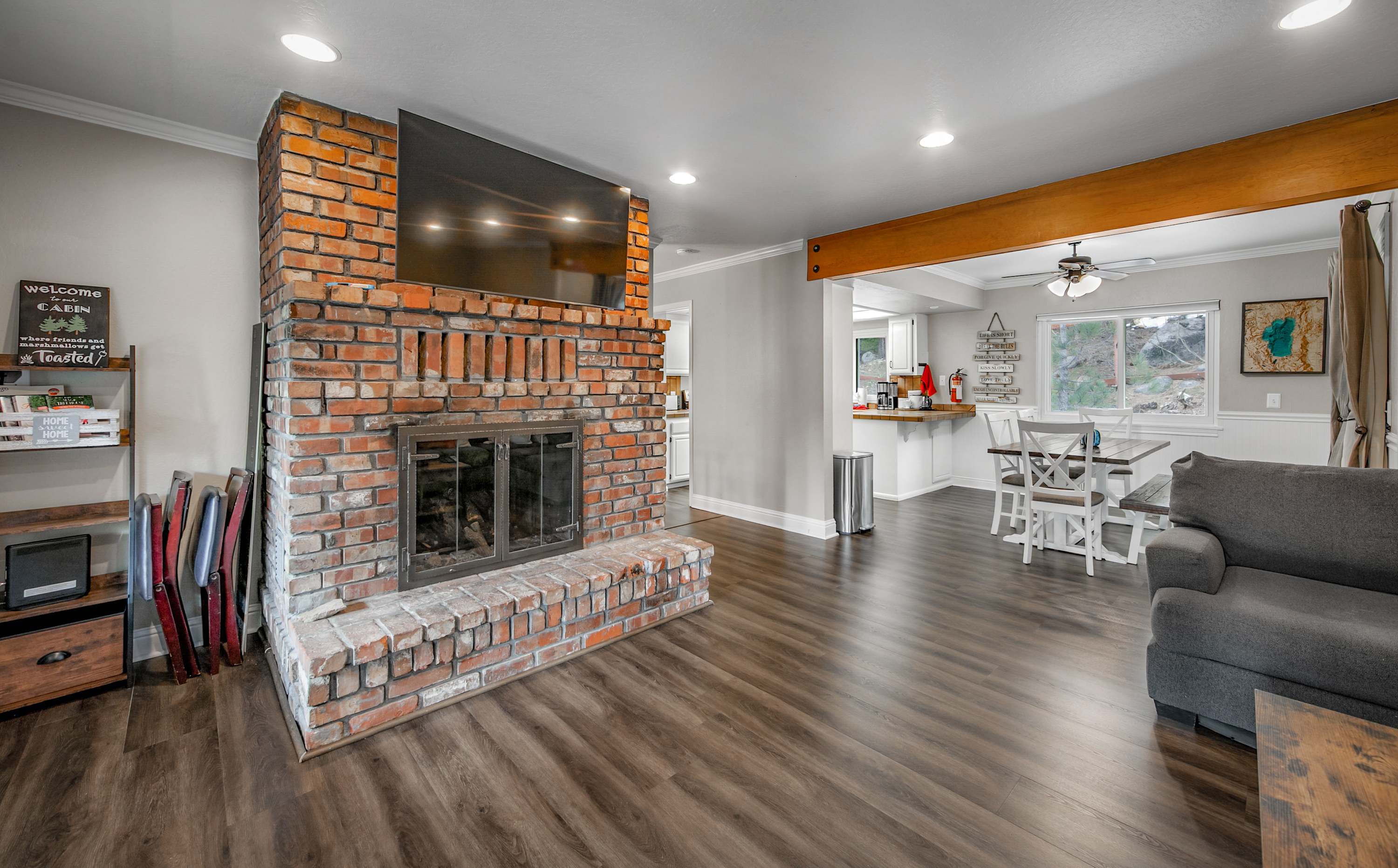 Curl up in the inviting living room & stream your favorites on the smart TV​