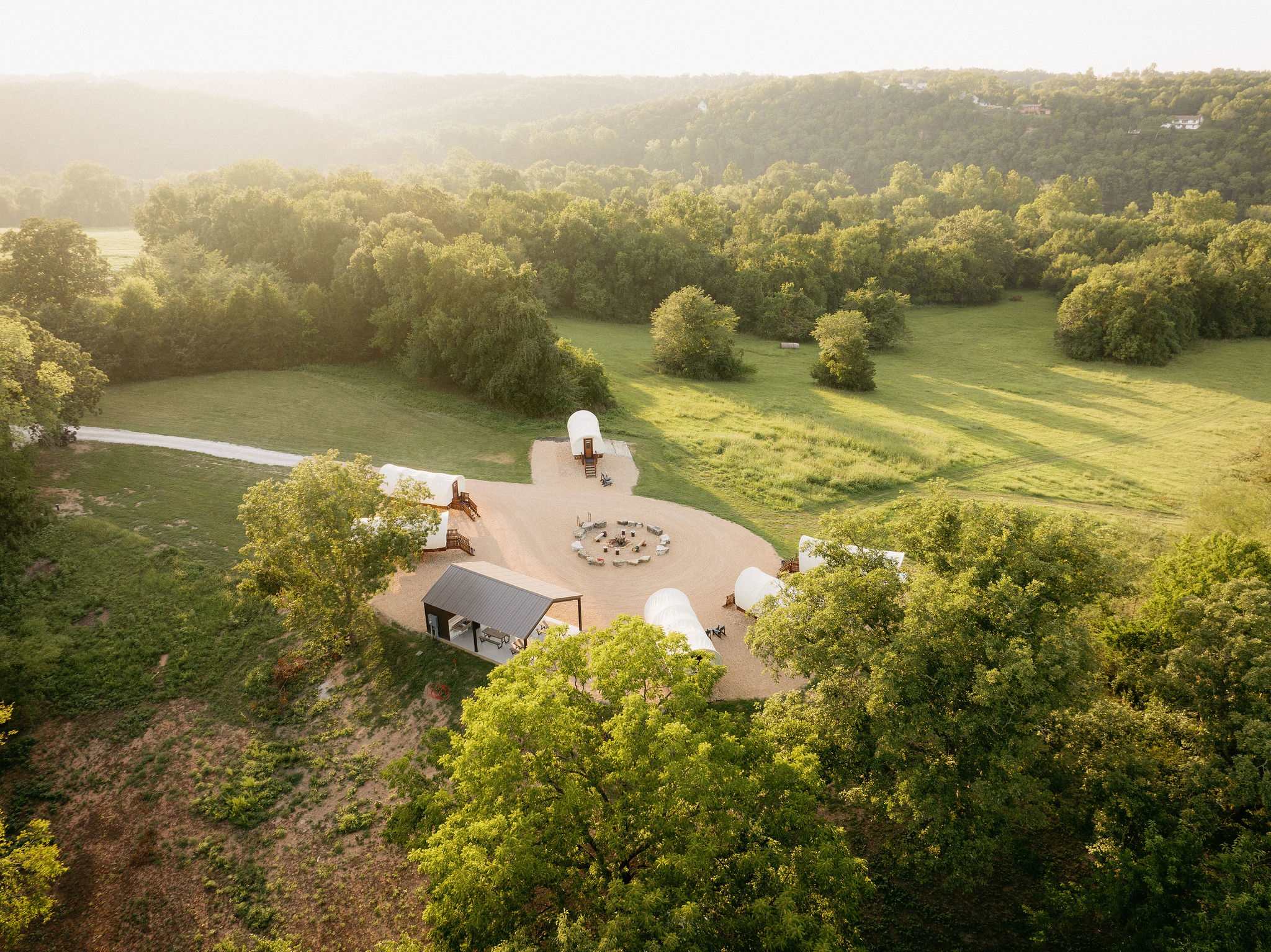 Ariel view of Conestoga Wagons