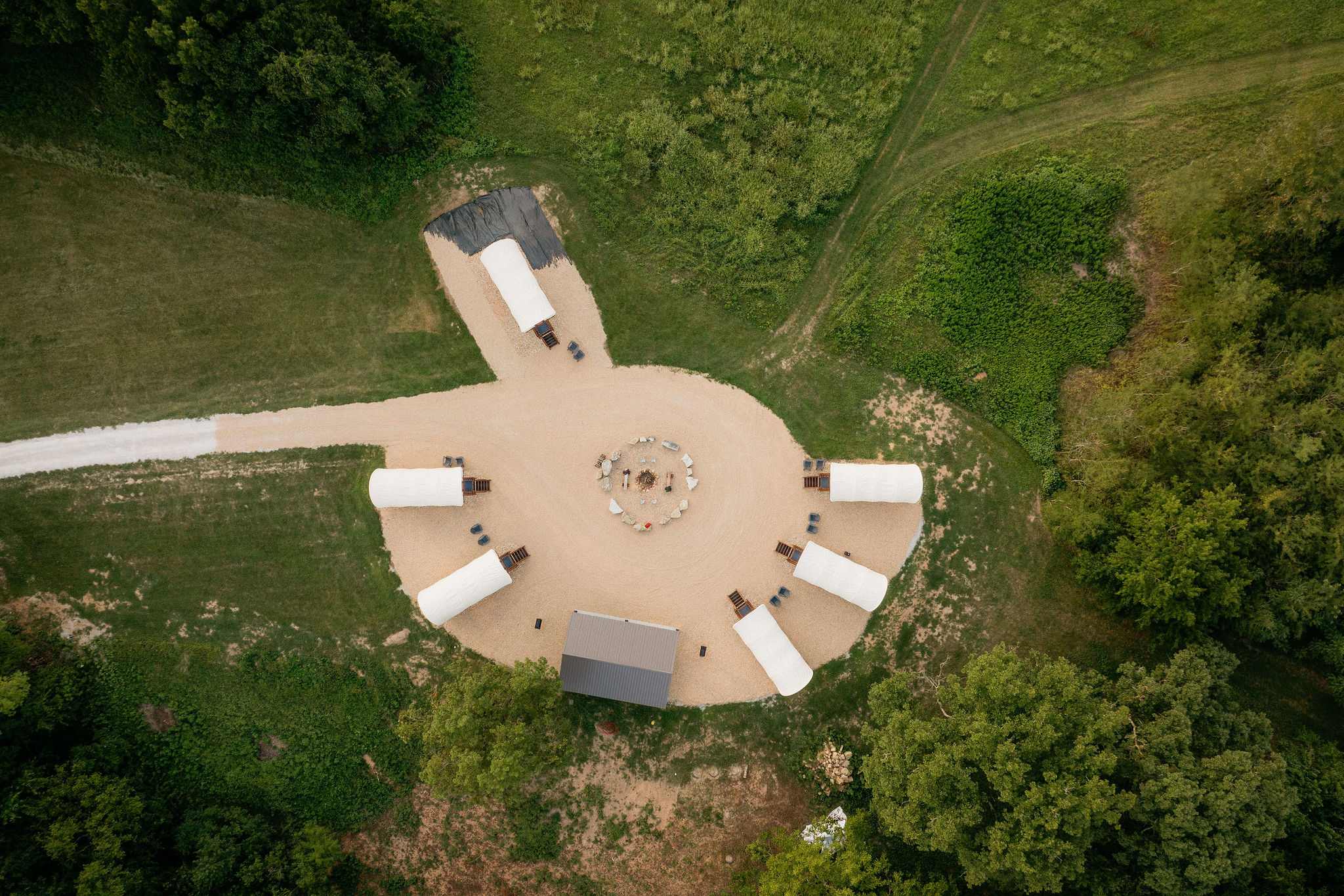 Ariel view of Conestoga Wagons
