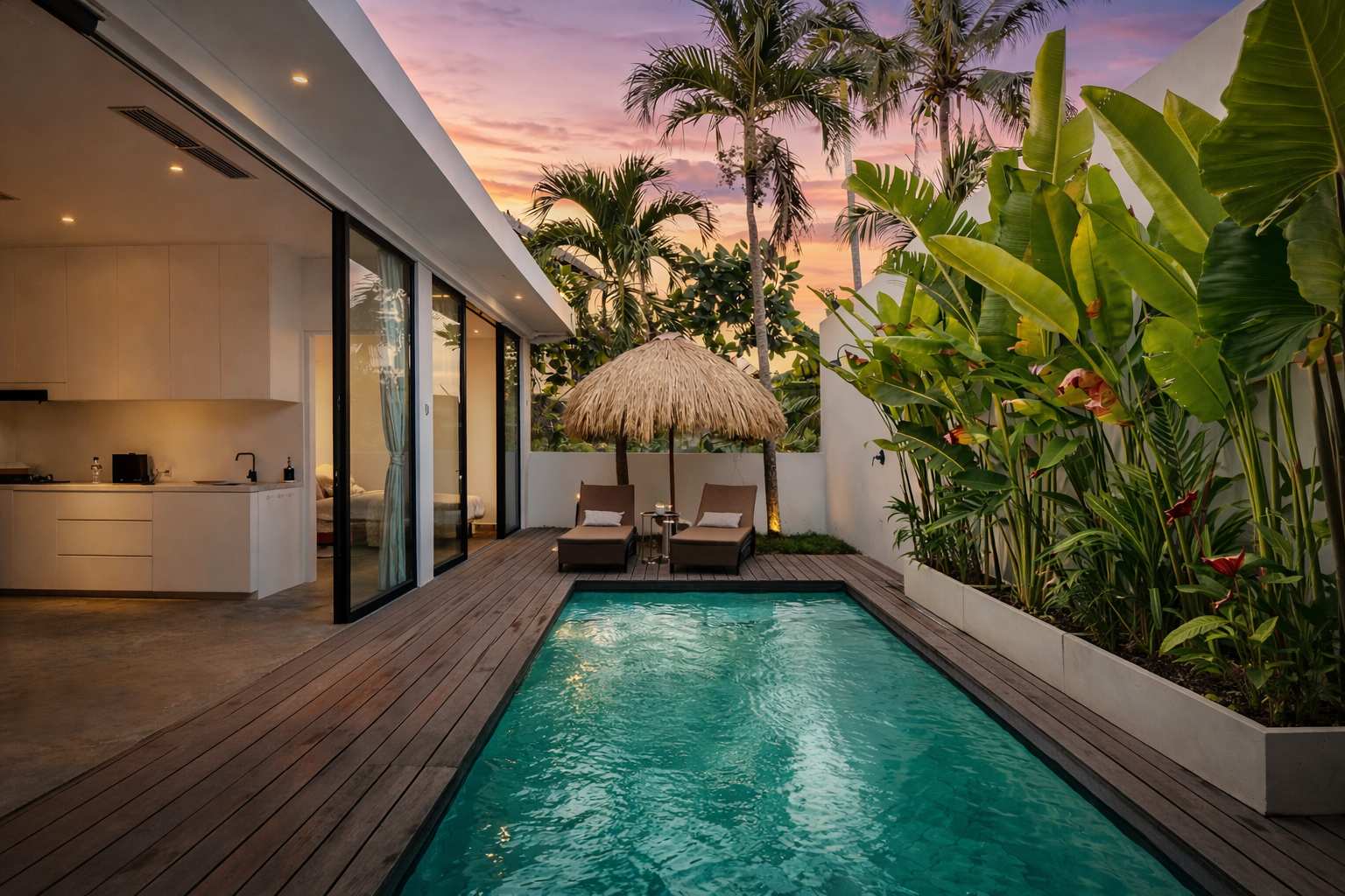 Luxury 2-Bedroom, 125 m2 Private Pool Villa & Garden – quiet and central Canggu location — Canggu, Bali — vacation rental
