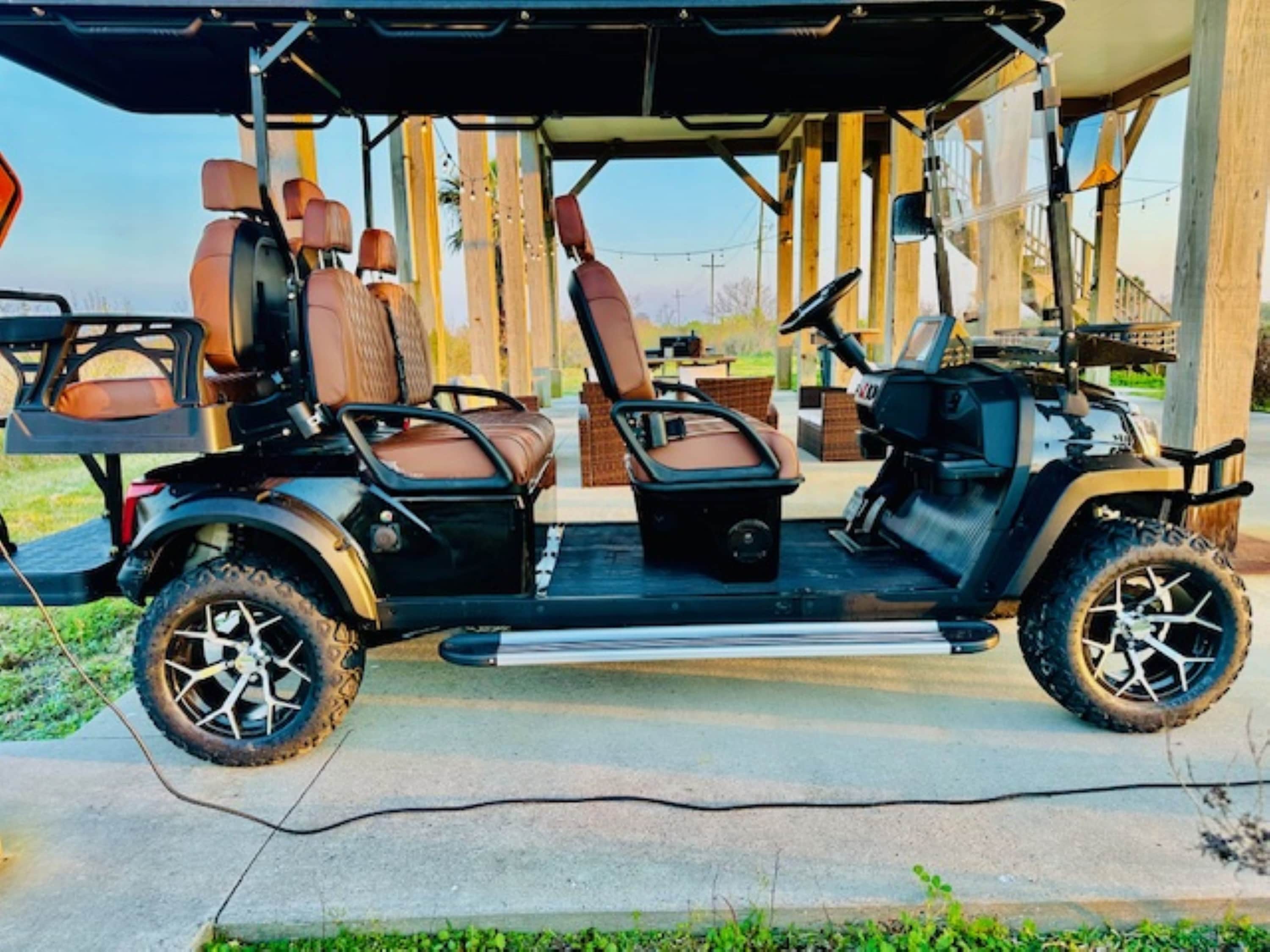 Golf cart available for rental use for fun & convenient getting around 